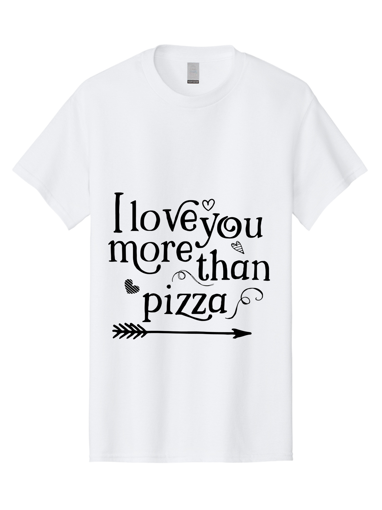 I-Love-You-More-Than-Pizza Men'S Graphic Tee, 100% Cotton, Comfortable Casual Summer Wear, Machine Washable, Love Quote, Pizza Love, Romantic Phrase, Heartwarming Saying, Valentine'S Day Message, Cute Typography, Arrow Design, Whimsical Hearts Aac857 11