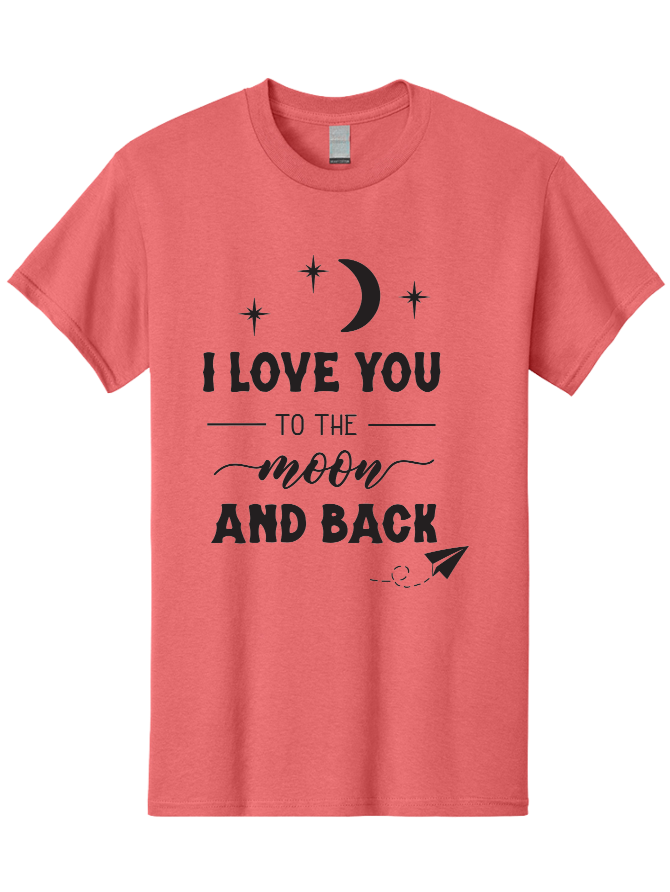 I-Love-You-To-The-Moon-And-Back Men'S Graphic Tee, 100% Cotton, Comfortable Casual Summer Wear, Machine Washable, Love Quote, Romantic Phrase, Moon And Stars, Celestial Theme, Sweet Sentiment, Heartfelt Expression, Loving Message, Aac858 9