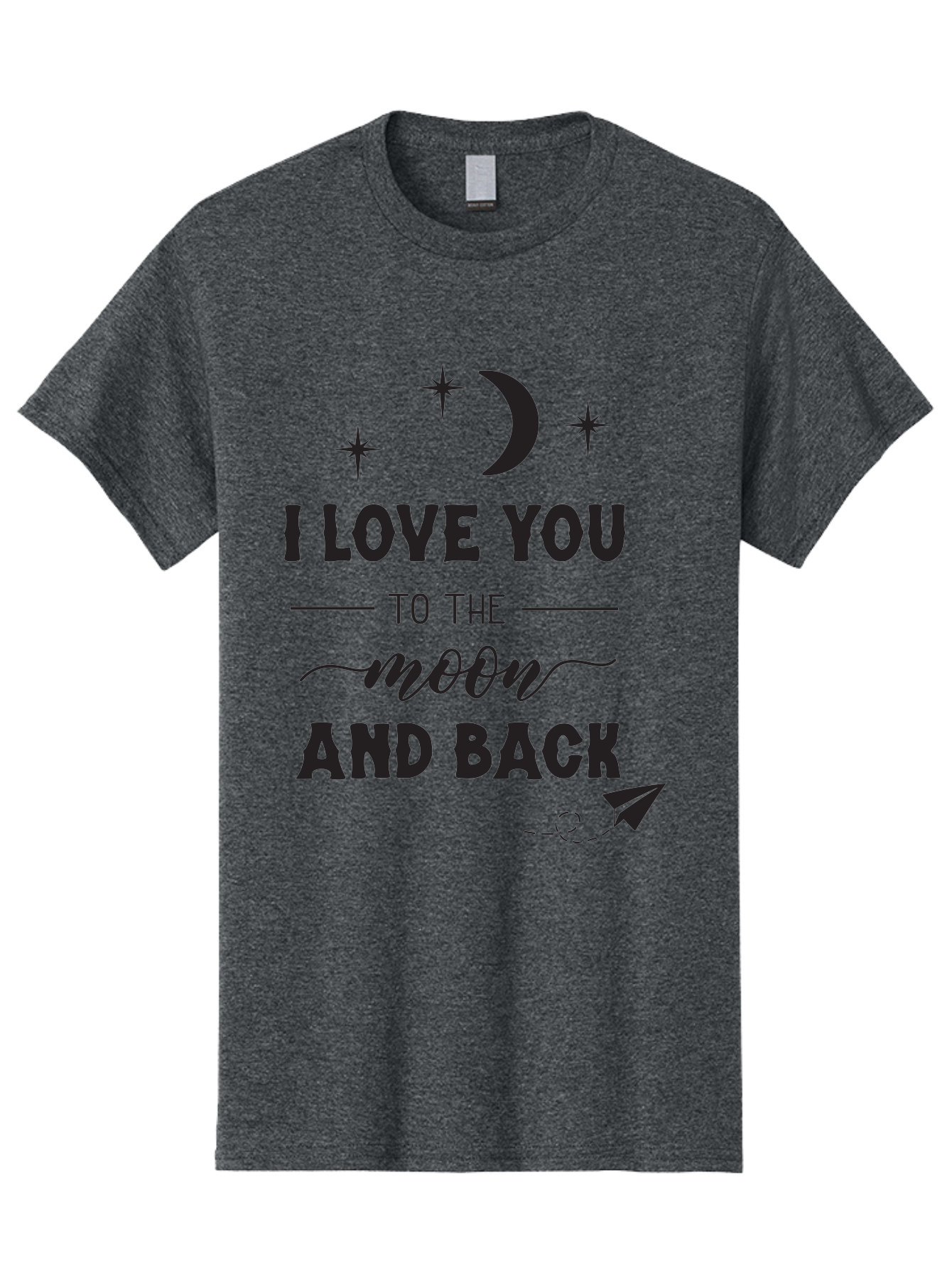 I-Love-You-To-The-Moon-And-Back Men'S Graphic Tee, 100% Cotton, Comfortable Casual Summer Wear, Machine Washable, Love Quote, Romantic Phrase, Moon And Stars, Celestial Theme, Sweet Sentiment, Heartfelt Expression, Loving Message, Aac858 21