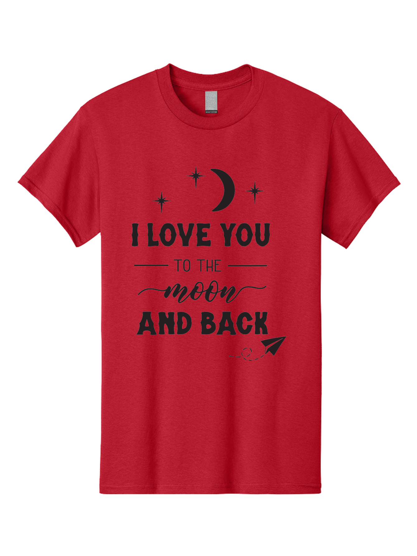 I-Love-You-To-The-Moon-And-Back Men'S Graphic Tee, 100% Cotton, Comfortable Casual Summer Wear, Machine Washable, Love Quote, Romantic Phrase, Moon And Stars, Celestial Theme, Sweet Sentiment, Heartfelt Expression, Loving Message, Aac858 13