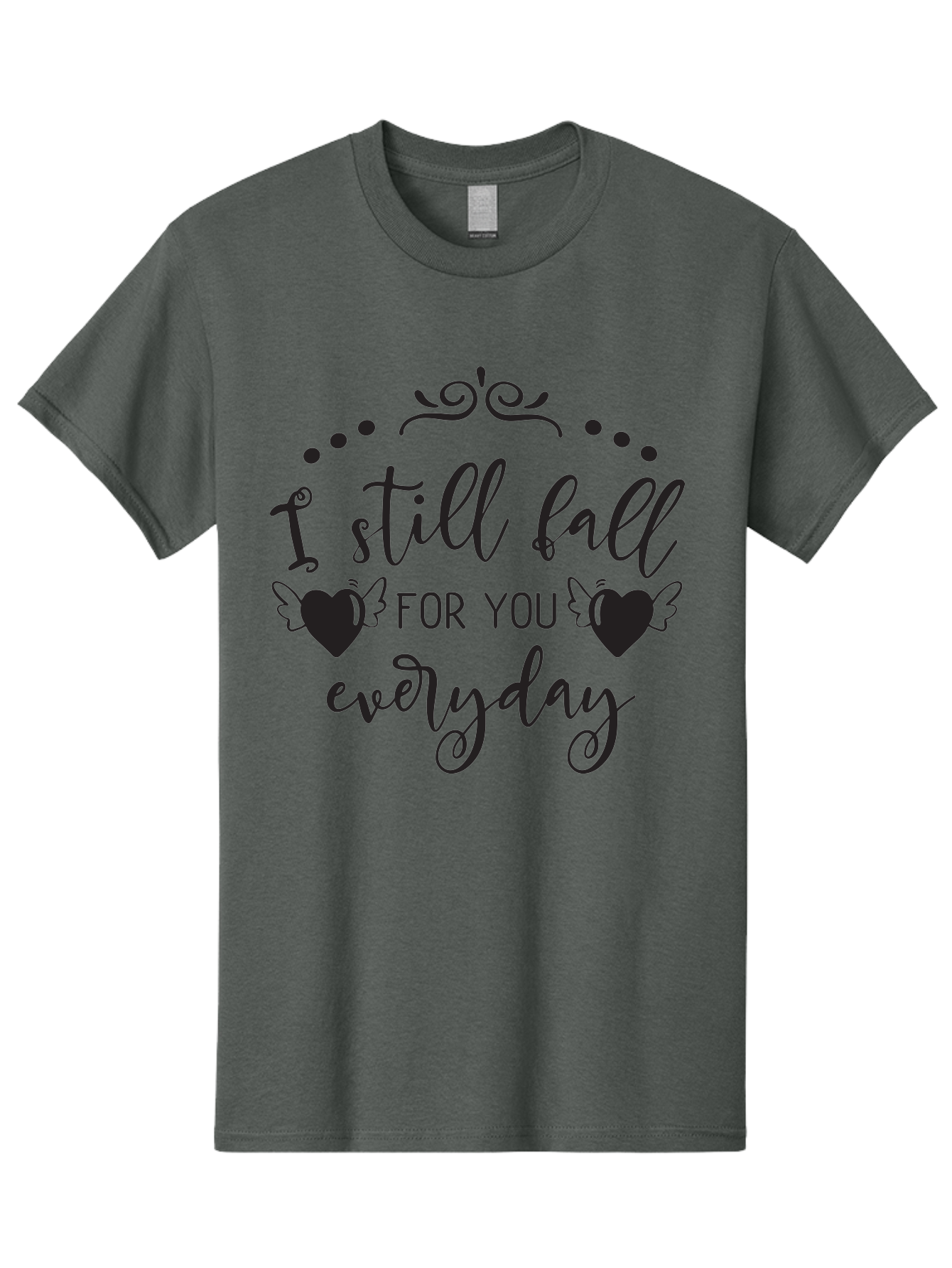 I-Still-Fall-For-You-Everyday Men'S Graphic Tee, 100% Cotton, Comfortable Casual Summer Wear, Machine Washable, Love Quote, Romantic Phrase, Heartwarming Words, Lovely Saying, I Still Fall For You Everyday, Sweet Sentiment, Lovely Hearts, Aac878 13