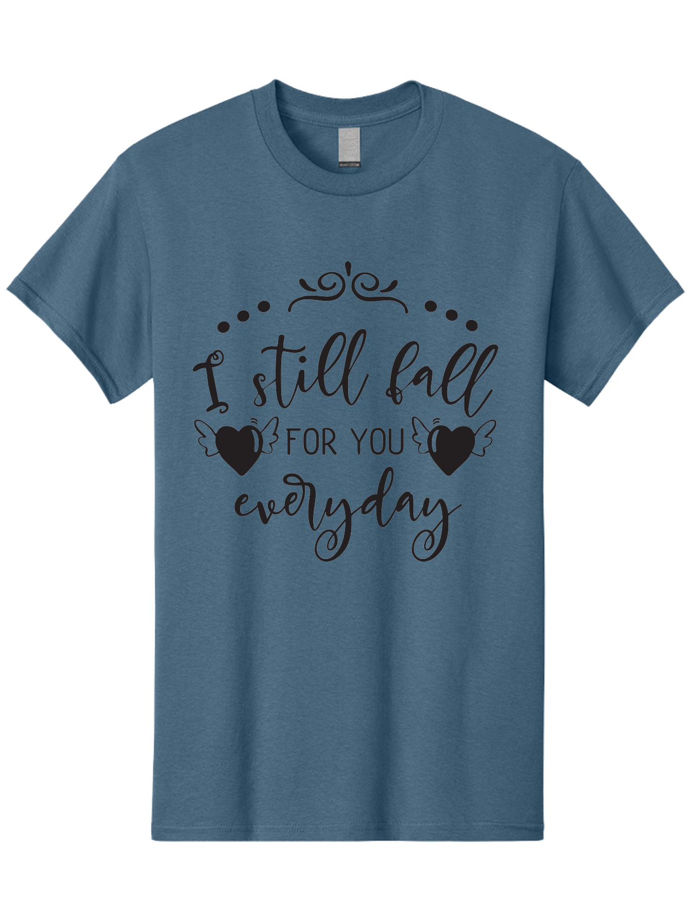 I-Still-Fall-For-You-Everyday Men'S Graphic Tee, 100% Cotton, Comfortable Casual Summer Wear, Machine Washable, Love Quote, Romantic Phrase, Heartwarming Words, Lovely Saying, I Still Fall For You Everyday, Sweet Sentiment, Lovely Hearts, Aac878 21