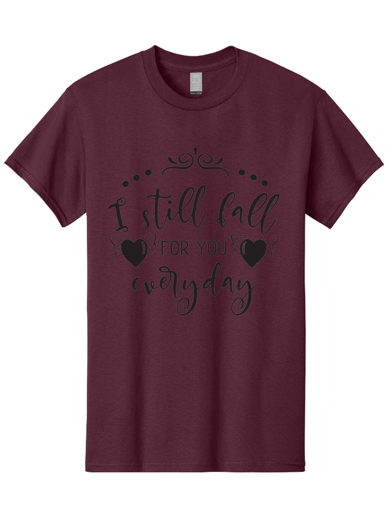 I-Still-Fall-For-You-Everyday Men'S Graphic Tee, 100% Cotton, Comfortable Casual Summer Wear, Machine Washable, Love Quote, Romantic Phrase, Heartwarming Words, Lovely Saying, I Still Fall For You Everyday, Sweet Sentiment, Lovely Hearts, Aac878 17