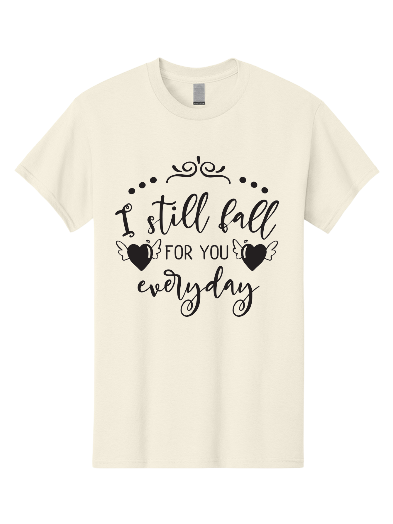I-Still-Fall-For-You-Everyday Men'S Graphic Tee, 100% Cotton, Comfortable Casual Summer Wear, Machine Washable, Love Quote, Romantic Phrase, Heartwarming Words, Lovely Saying, I Still Fall For You Everyday, Sweet Sentiment, Lovely Hearts, Aac878 11