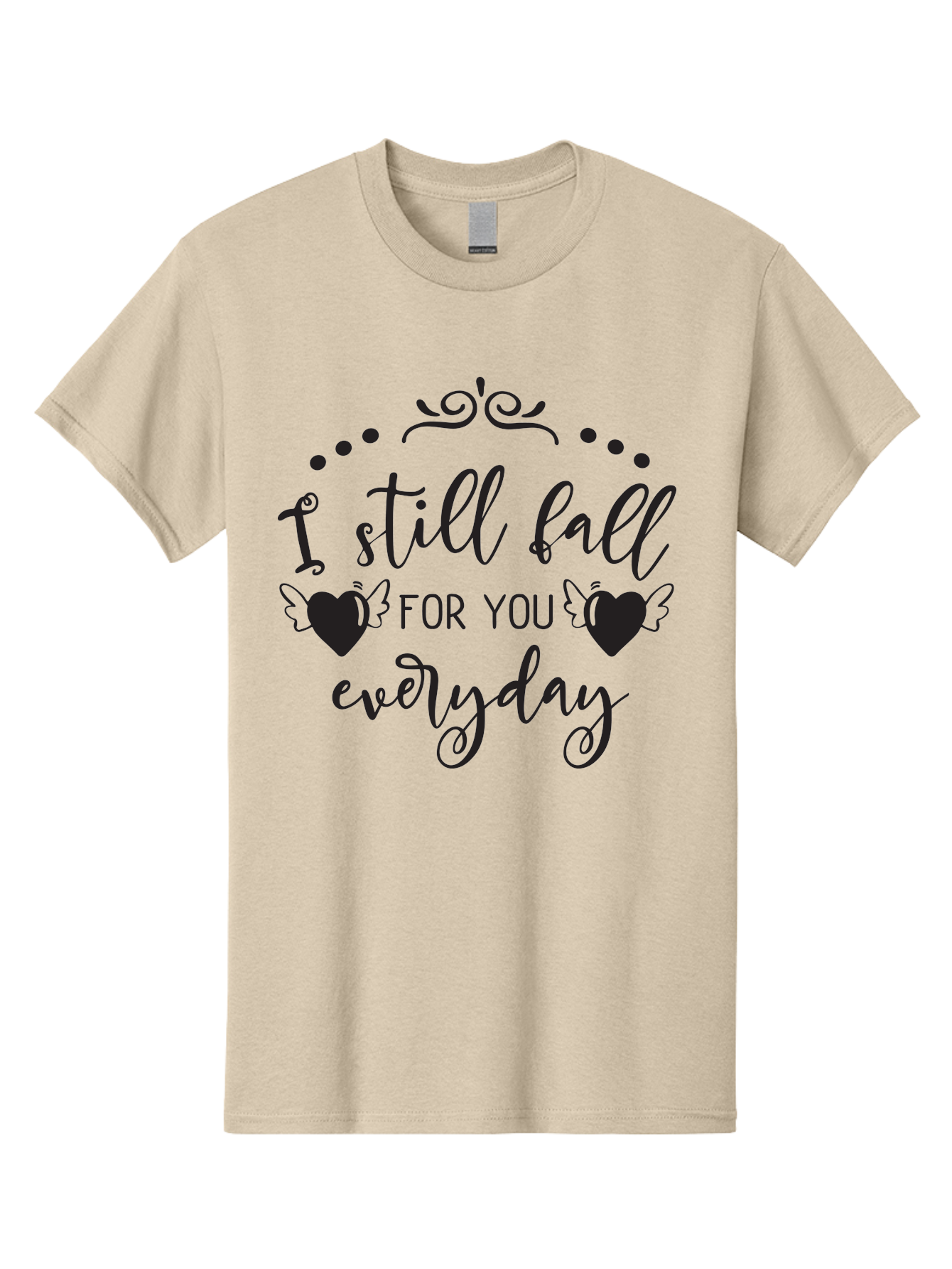 I-Still-Fall-For-You-Everyday Men'S Graphic Tee, 100% Cotton, Comfortable Casual Summer Wear, Machine Washable, Love Quote, Romantic Phrase, Heartwarming Words, Lovely Saying, I Still Fall For You Everyday, Sweet Sentiment, Lovely Hearts, Aac878 23