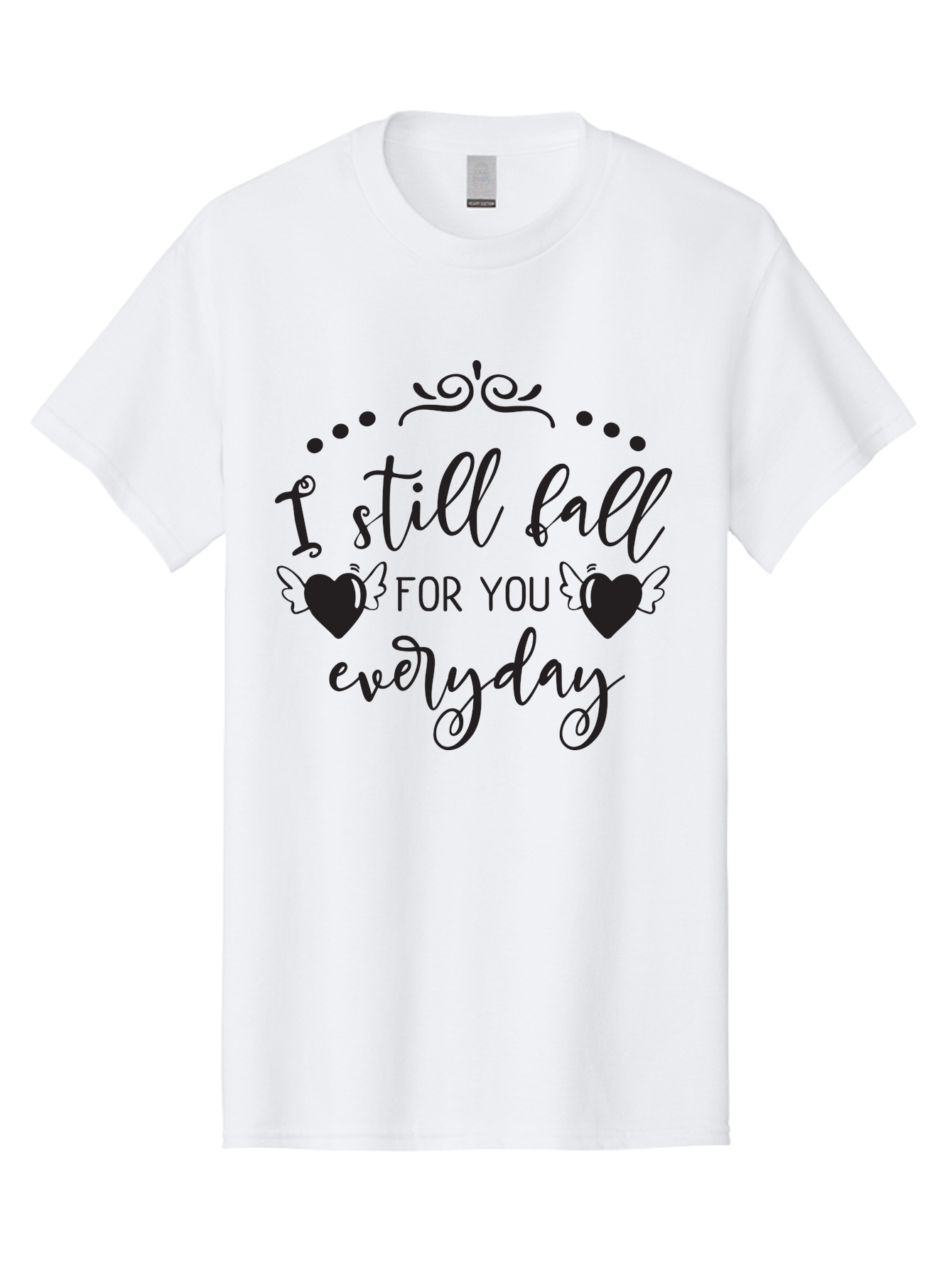 I-Still-Fall-For-You-Everyday Men'S Graphic Tee, 100% Cotton, Comfortable Casual Summer Wear, Machine Washable, Love Quote, Romantic Phrase, Heartwarming Words, Lovely Saying, I Still Fall For You Everyday, Sweet Sentiment, Lovely Hearts, Aac878 3