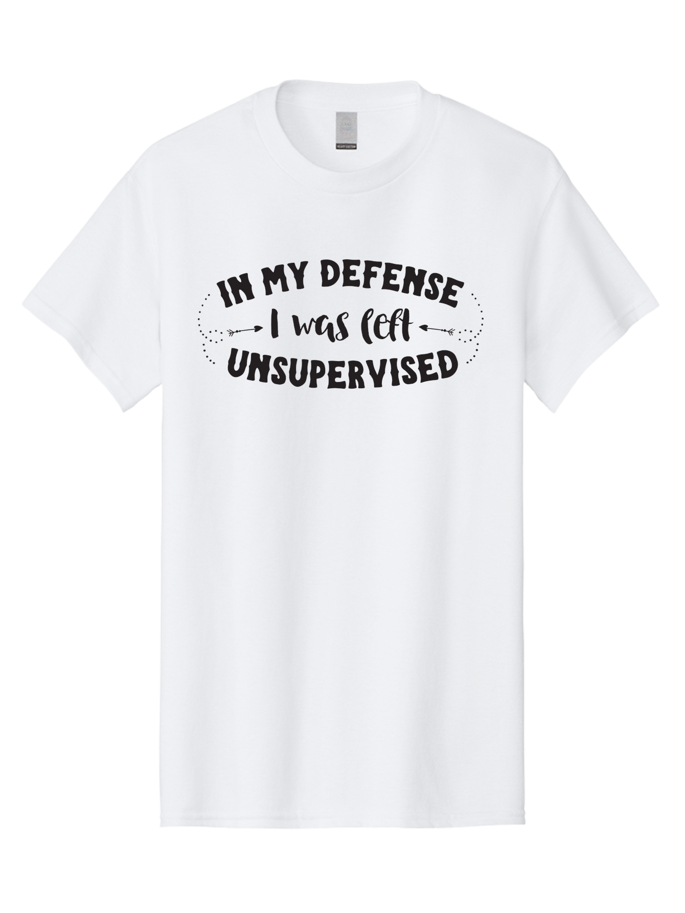 In-My-Defense-I-Was-Left-Unsupervised Men'S Graphic Tee, 100% Cotton, Comfortable Casual Summer Wear, Machine Washable, Humorous Quote, Funny Saying, Witty Phrase, Defense Mechanism, Unsupervised Childhood, Sassy Text, Playful Typography, Aac895 17