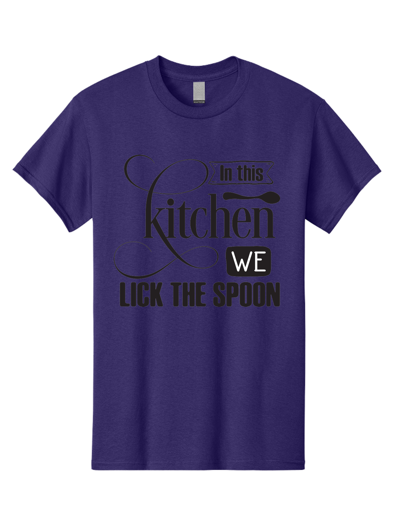 In-This-Kitchen-We-Lick-The-Spoon Men'S Graphic Tee, 100% Cotton, Comfortable Casual Summer Wear, Machine Washable, Kitchen Decor, Cooking Quotes, Culinary Inspiration, Cooking Humor, Kitchen Signs, Foodie Gifts, Lick The Spoon, Aac896 3