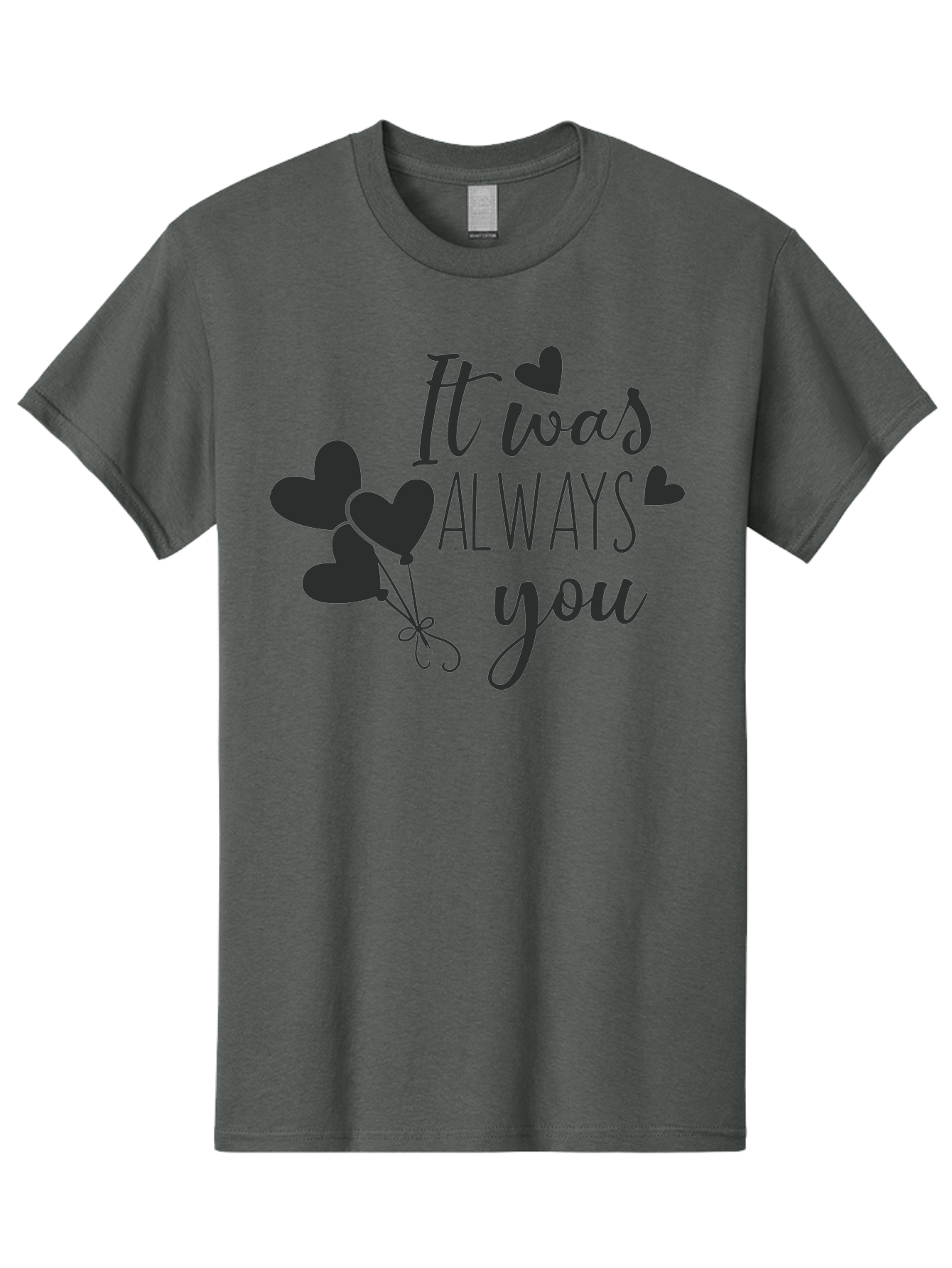 It-Was-Always-You Men'S Graphic Tee, 100% Cotton, Comfortable Casual Summer Wear, Machine Washable, Heartfelt Sentiments, Love Quotes, Romantic Phrases, Valentines Day Gifts, Heart Balloons, Love Messages, Sweet Nothings, Relationship Goals, Aac903 7