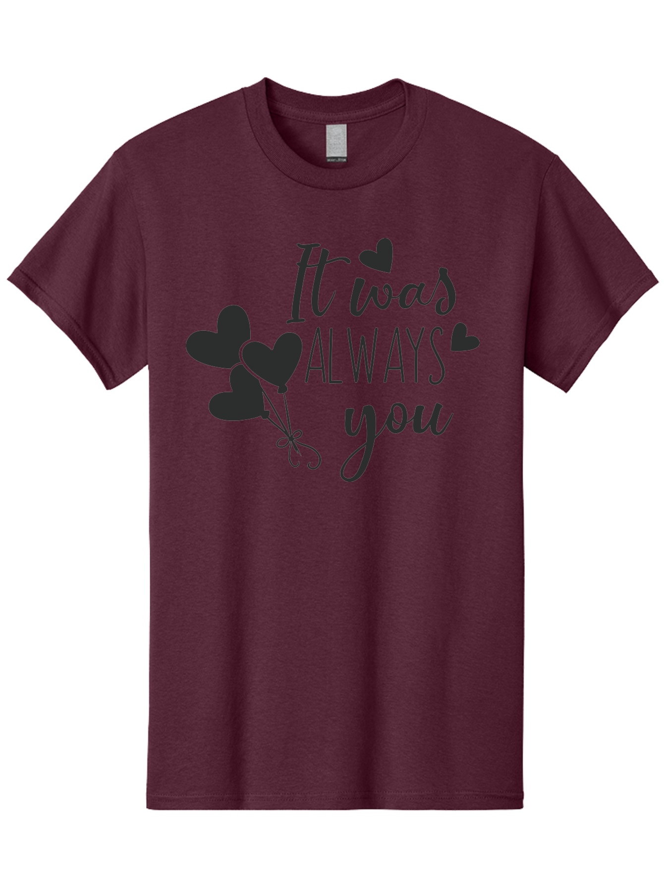 It-Was-Always-You Men'S Graphic Tee, 100% Cotton, Comfortable Casual Summer Wear, Machine Washable, Heartfelt Sentiments, Love Quotes, Romantic Phrases, Valentines Day Gifts, Heart Balloons, Love Messages, Sweet Nothings, Relationship Goals, Aac903 9