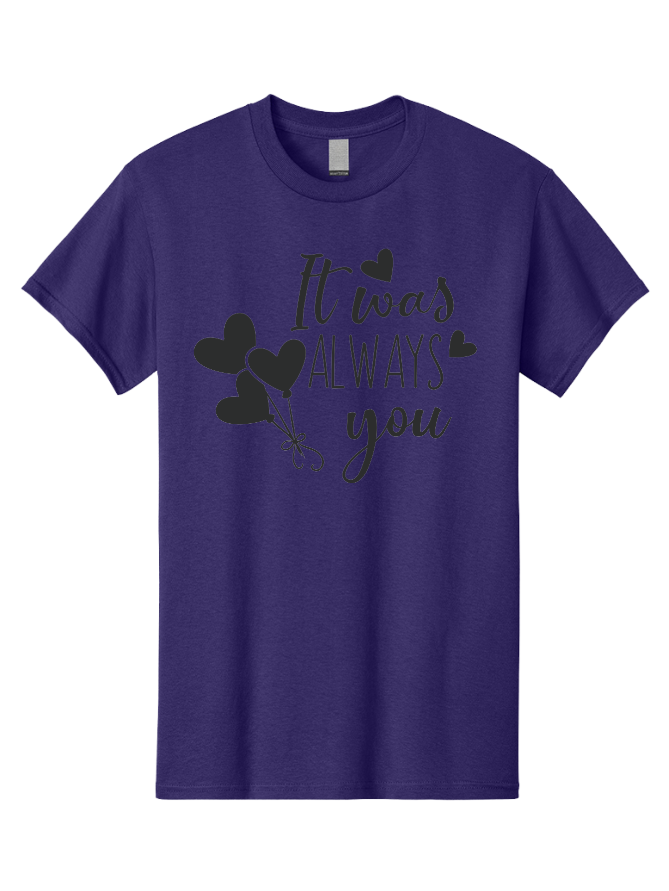 It-Was-Always-You Men'S Graphic Tee, 100% Cotton, Comfortable Casual Summer Wear, Machine Washable, Heartfelt Sentiments, Love Quotes, Romantic Phrases, Valentines Day Gifts, Heart Balloons, Love Messages, Sweet Nothings, Relationship Goals, Aac903 15