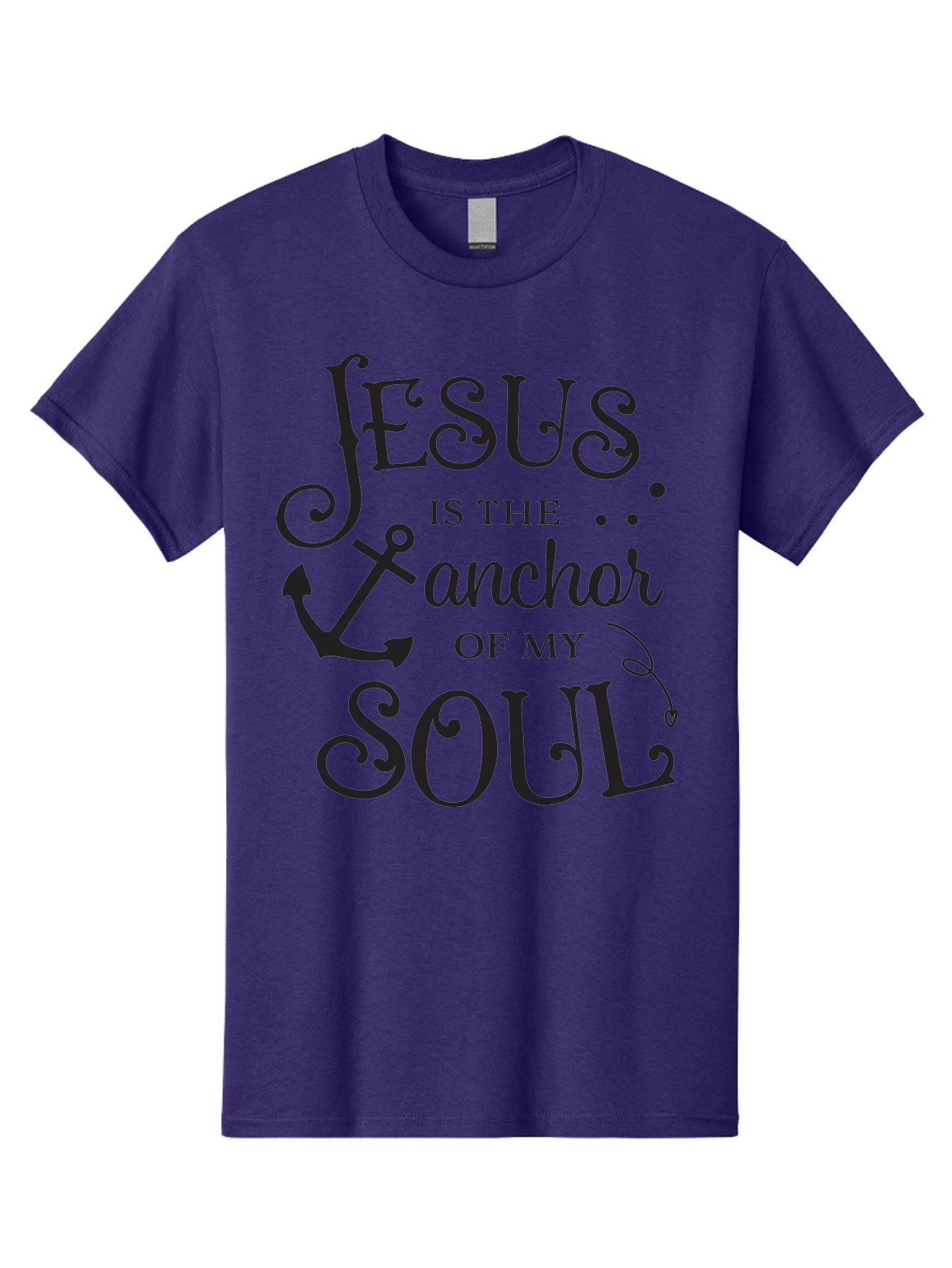 Jesus-Is-The-Anchor-Of-My-Soul Men'S Graphic Tee, 100% Cotton, Comfortable Casual Summer Wear, Machine Washable, Faith-Based Quote, Inspirational Message, Jesus Anchor, Soul Anchor, Christian Symbolism, Biblical Reference, Motivational Phrase, Aac909 15