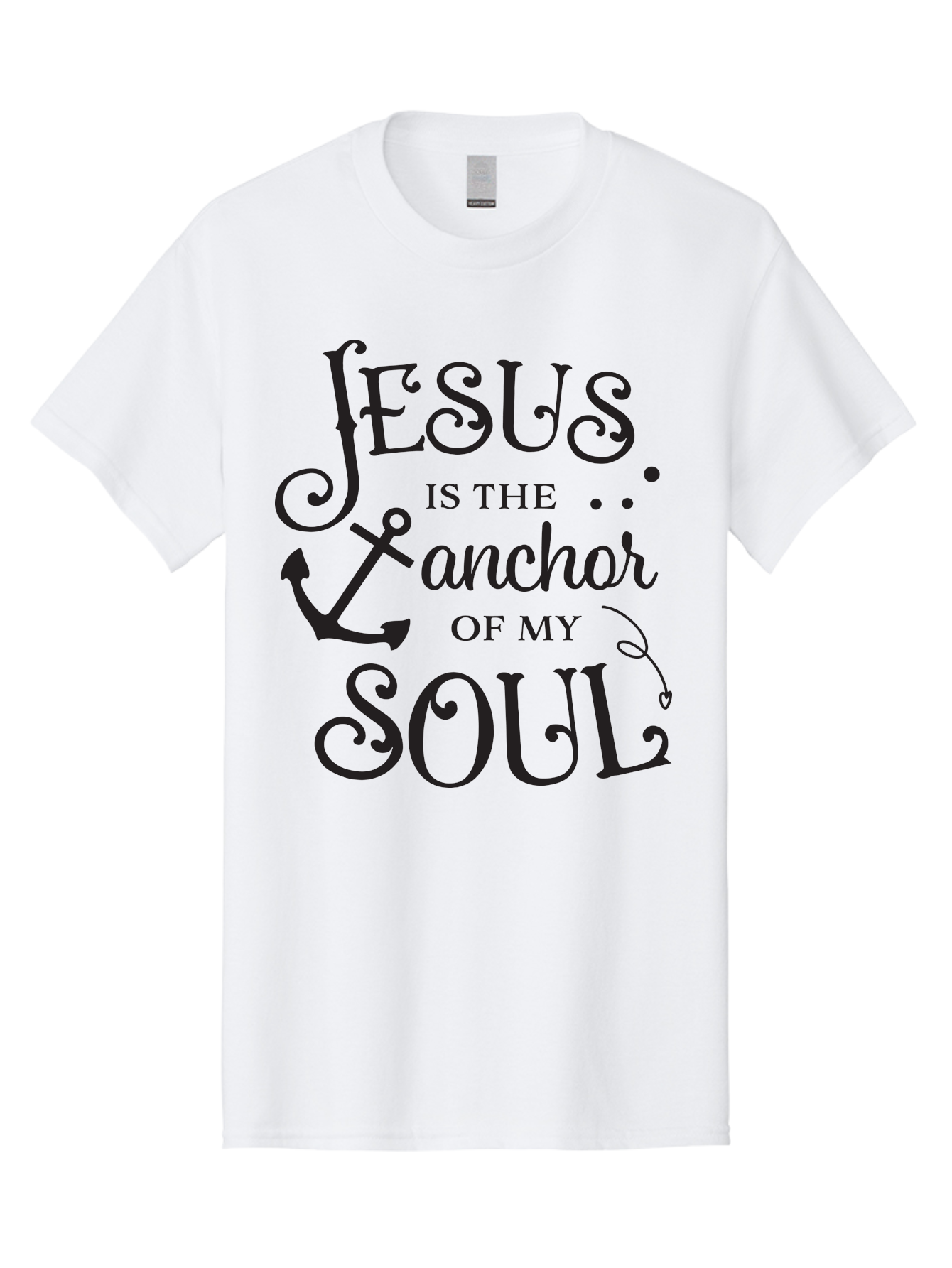 Jesus-Is-The-Anchor-Of-My-Soul Men'S Graphic Tee, 100% Cotton, Comfortable Casual Summer Wear, Machine Washable, Faith-Based Quote, Inspirational Message, Jesus Anchor, Soul Anchor, Christian Symbolism, Biblical Reference, Motivational Phrase, Aac909 25