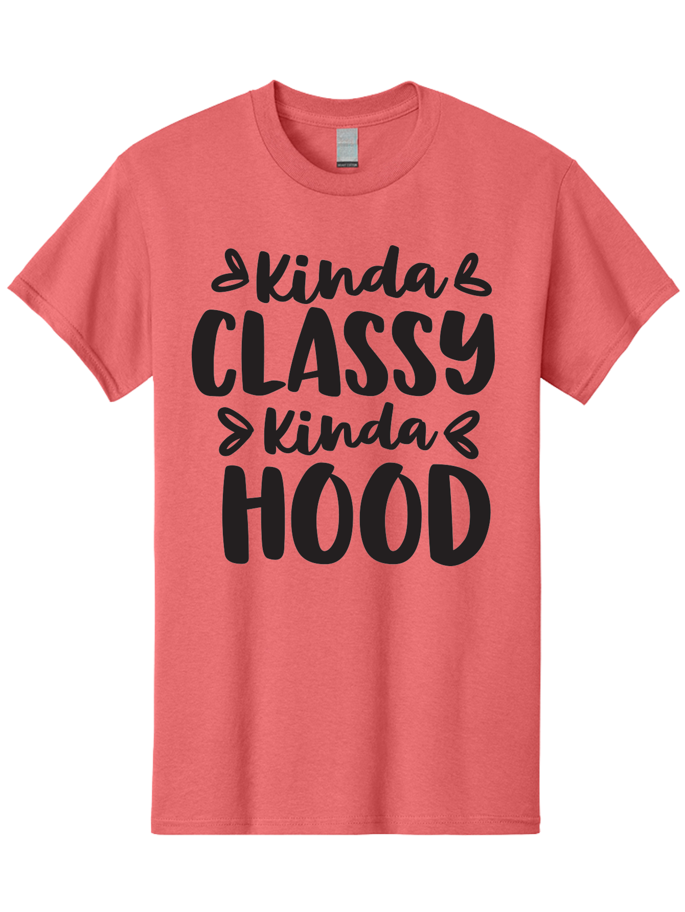 Kinda-Classy-Kinda-Hood Men'S Graphic Tee, 100% Cotton, Comfortable Casual Summer Wear, Machine Washable, Classy And Hood, Contrast, Stylish, Quote, Urban, Elegance, Quirky, Fashion Statement, Sassy, Attitude, Humor, Playful Typography Aac921 25
