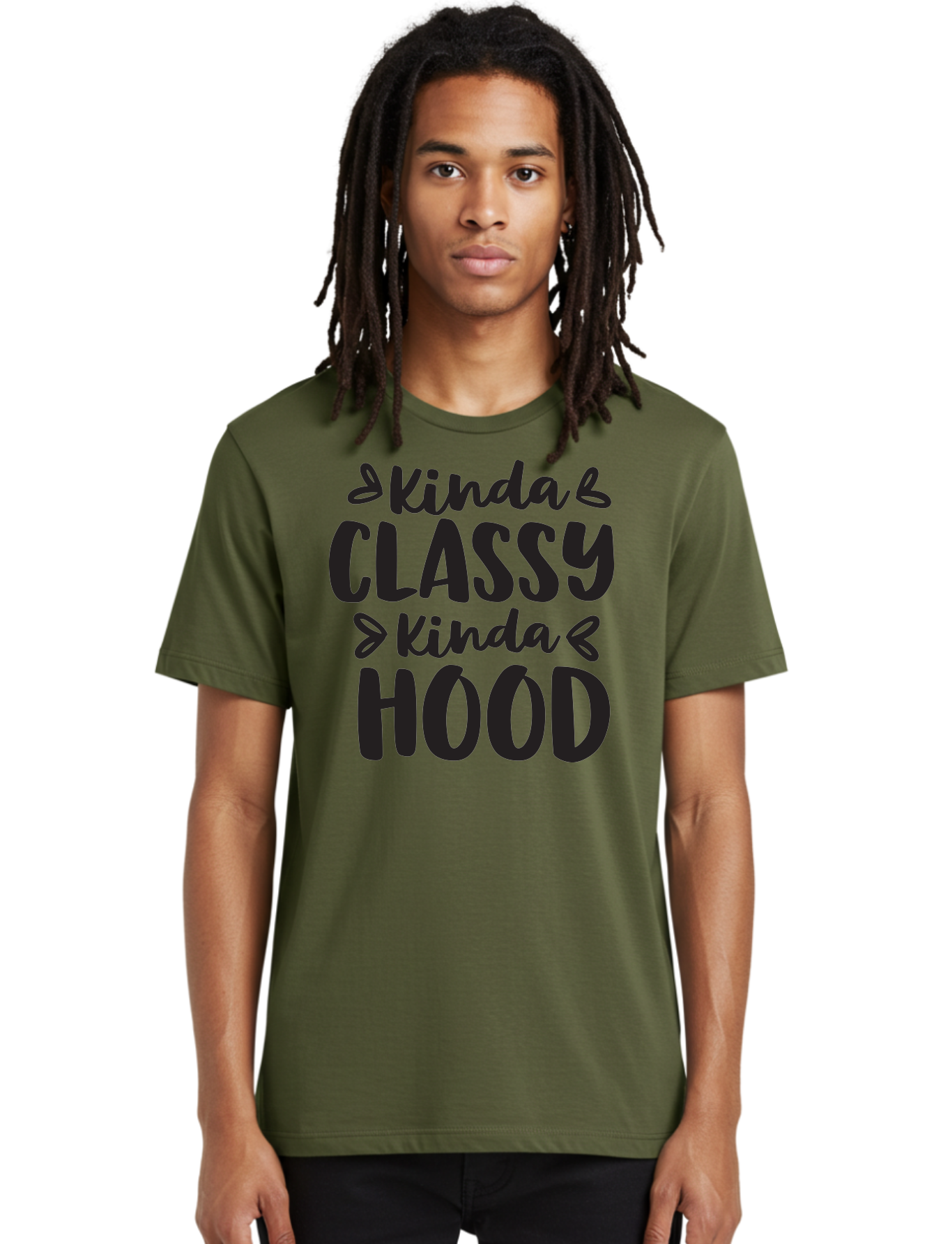 Kinda-Classy-Kinda-Hood Men'S Graphic Tee, 100% Cotton, Comfortable Casual Summer Wear, Machine Washable, Classy And Hood, Contrast, Stylish, Quote, Urban, Elegance, Quirky, Fashion Statement, Sassy, Attitude, Humor, Playful Typography Aac921 8
