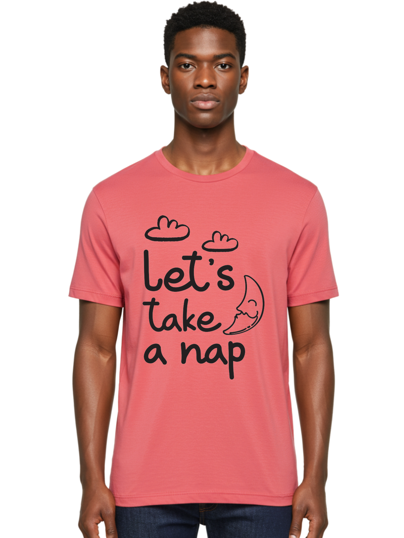 Let-S-Take-Nap Men'S Graphic Tee, 100% Cotton, Comfortable Casual Summer Wear, Machine Washable, Let'S Take Nap, Sleepy Time, Moon And Clouds, Sleep Invitation, Relaxing Quote, Funny Text, Cute Design Aac936 28