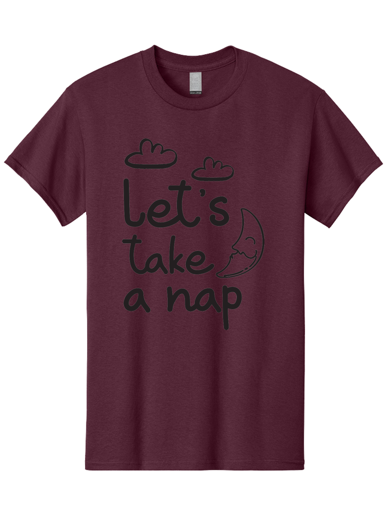 Let-S-Take-Nap Men'S Graphic Tee, 100% Cotton, Comfortable Casual Summer Wear, Machine Washable, Let'S Take Nap, Sleepy Time, Moon And Clouds, Sleep Invitation, Relaxing Quote, Funny Text, Cute Design Aac936 5