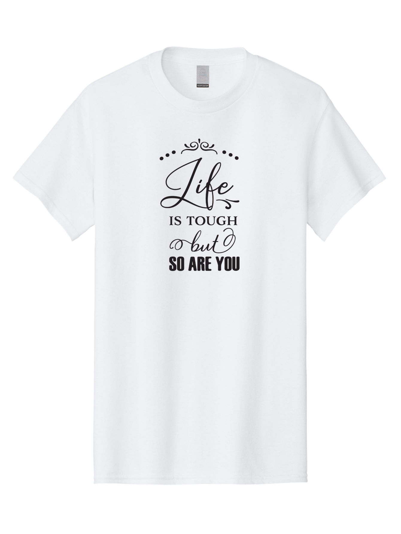Life-Is-Tough-But-So-Are-You Men'S Graphic Tee, 100% Cotton, Comfortable Casual Summer Wear, Machine Washable, Motivational Quotes, Inspirational Sayings, Life Challenges, Resilience, Empowerment, Positive Affirmations, Inner Strength, Aac948 23