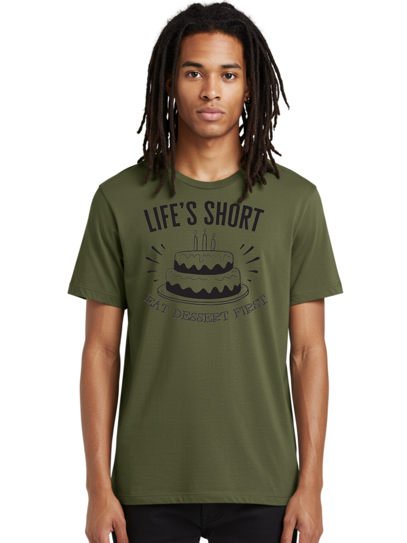Life-S-Short-Eat-Dessert-First Men'S Graphic Tee, 100% Cotton, Comfortable Casual Summer Wear, Machine Washable, Life'S Short Eat Dessert First, Birthday Cake, Dessert Lovers, Sweet Treats, Indulgent Delights, Celebratory Treats, Aac951 14