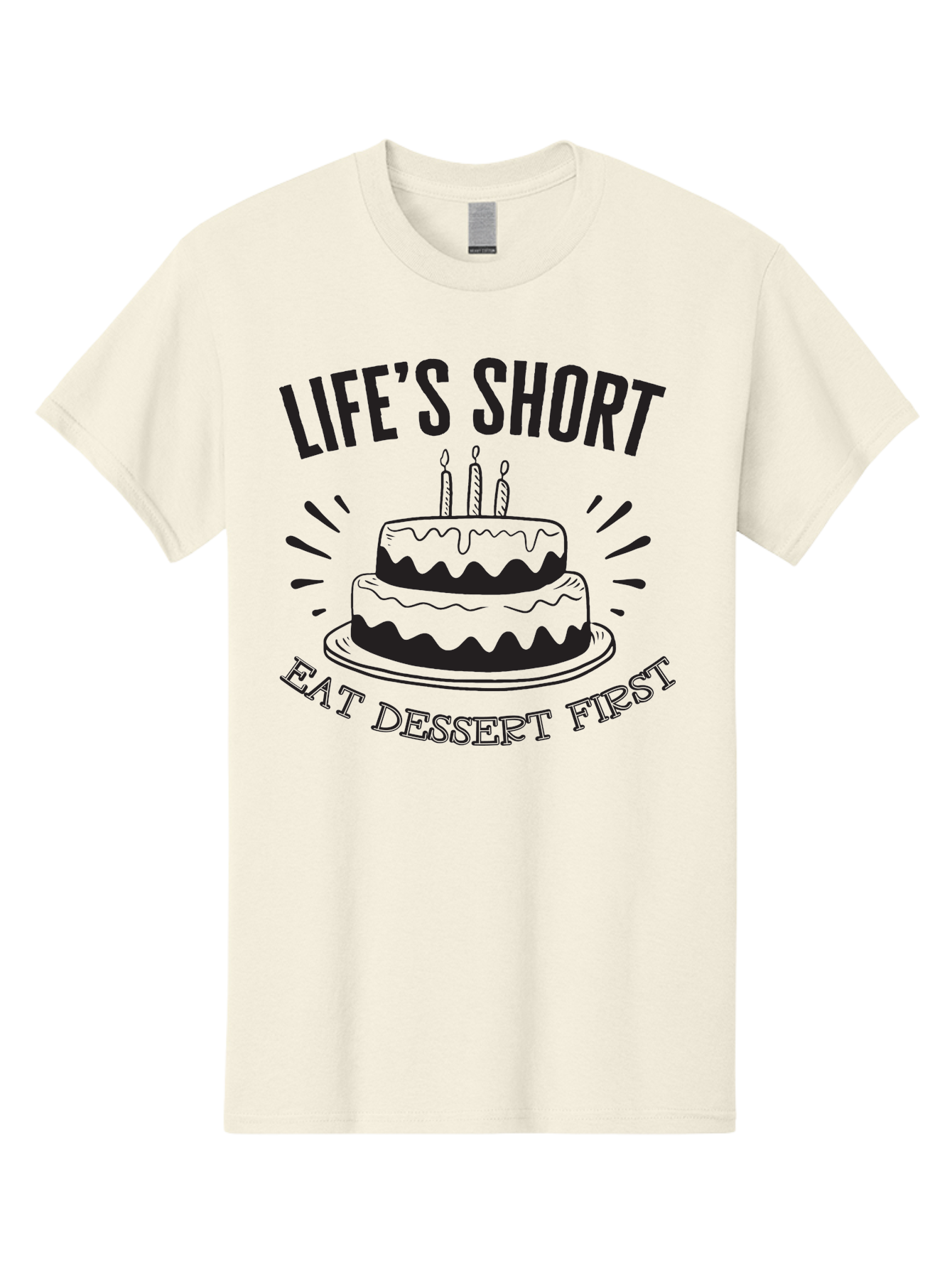 Life-S-Short-Eat-Dessert-First Men'S Graphic Tee, 100% Cotton, Comfortable Casual Summer Wear, Machine Washable, Life'S Short Eat Dessert First, Birthday Cake, Dessert Lovers, Sweet Treats, Indulgent Delights, Celebratory Treats, Aac951 3