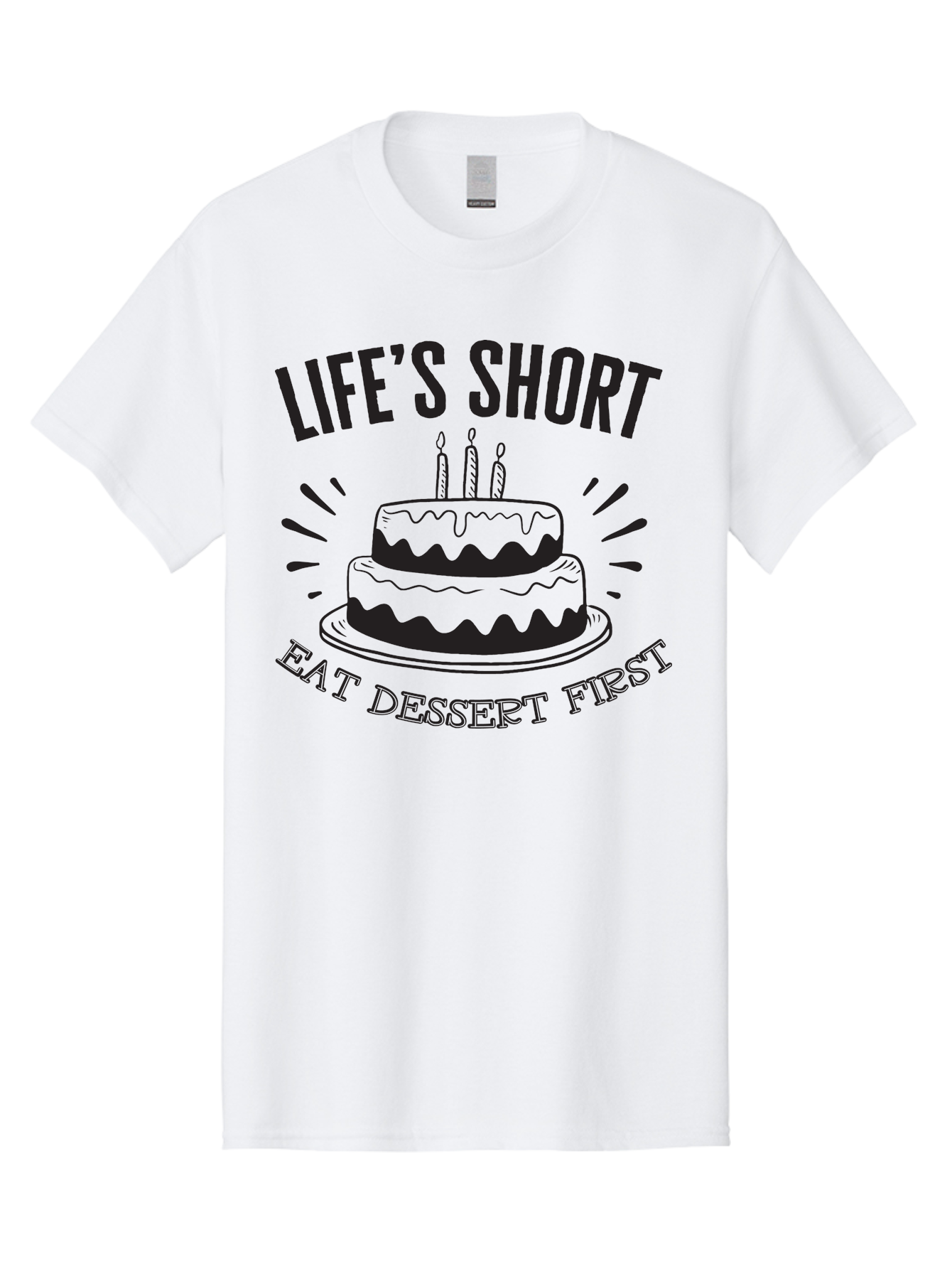 Life-S-Short-Eat-Dessert-First Men'S Graphic Tee, 100% Cotton, Comfortable Casual Summer Wear, Machine Washable, Life'S Short Eat Dessert First, Birthday Cake, Dessert Lovers, Sweet Treats, Indulgent Delights, Celebratory Treats, Aac951 19