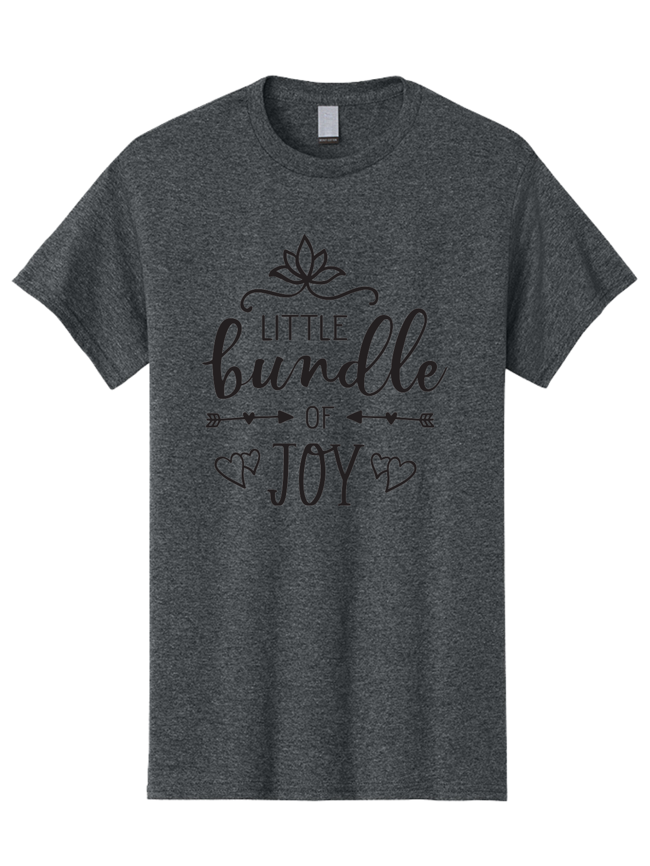 Little-Bundle-Of-Joy Men'S Graphic Tee, 100% Cotton, Comfortable Casual Summer Wear, Machine Washable, New Baby Announcement, Joyful Sentiment, Cute Typography, Baby'S Arrival, Decorative Elements, Hearts, Arrows, Minimalist Design, Aac952 27