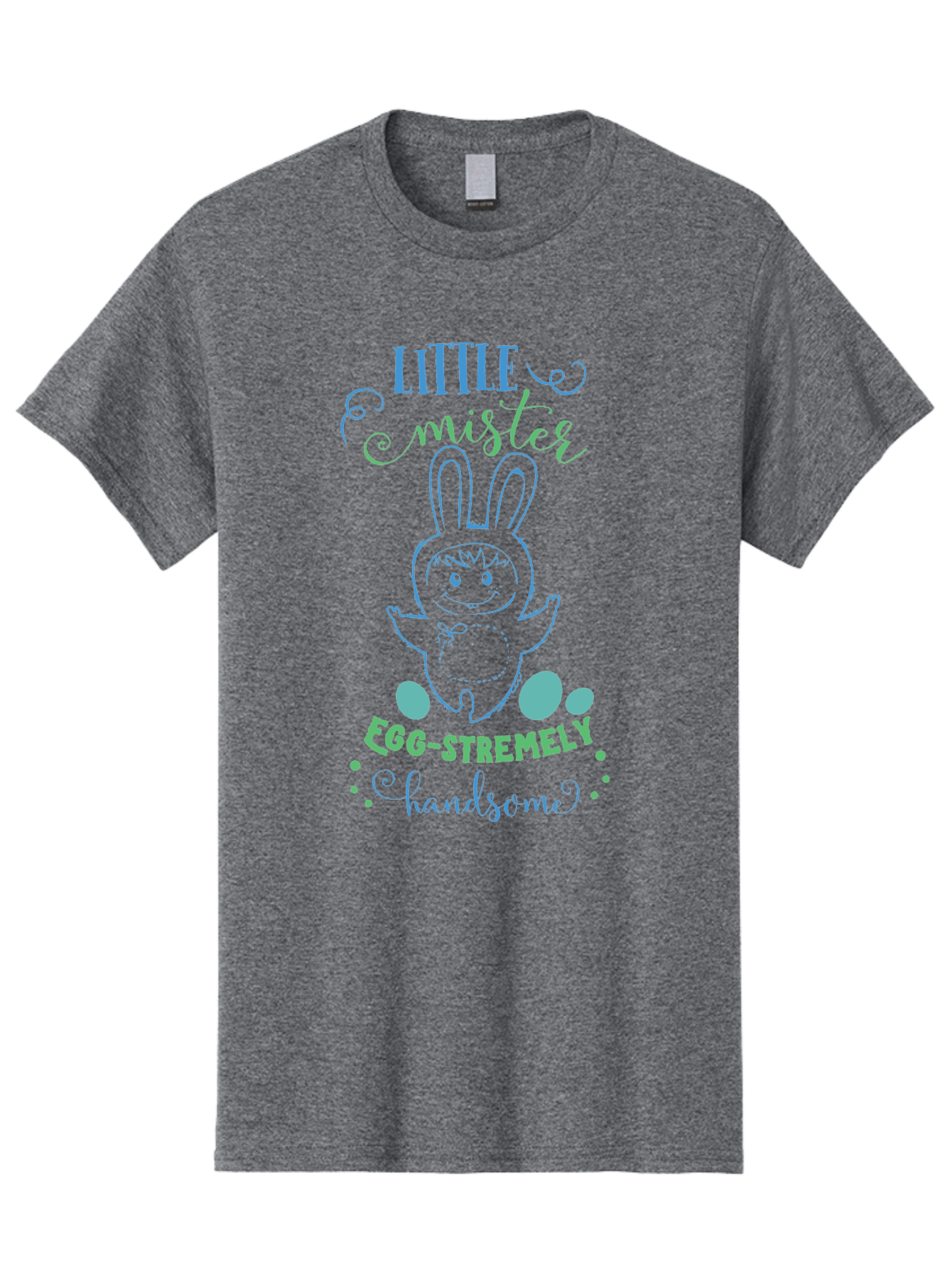 Little-Meepy-Egg-Stremely Men'S Graphic Tee, 100% Cotton, Comfortable Casual Summer Wear, Machine Washable, Easter Bunny, Cute Cartoon Character, Funny Bunny, Easter Eggs, Egg-Stremely Handsome, Little Bunny, Adorable Design, Bunny Love, Aac955 25