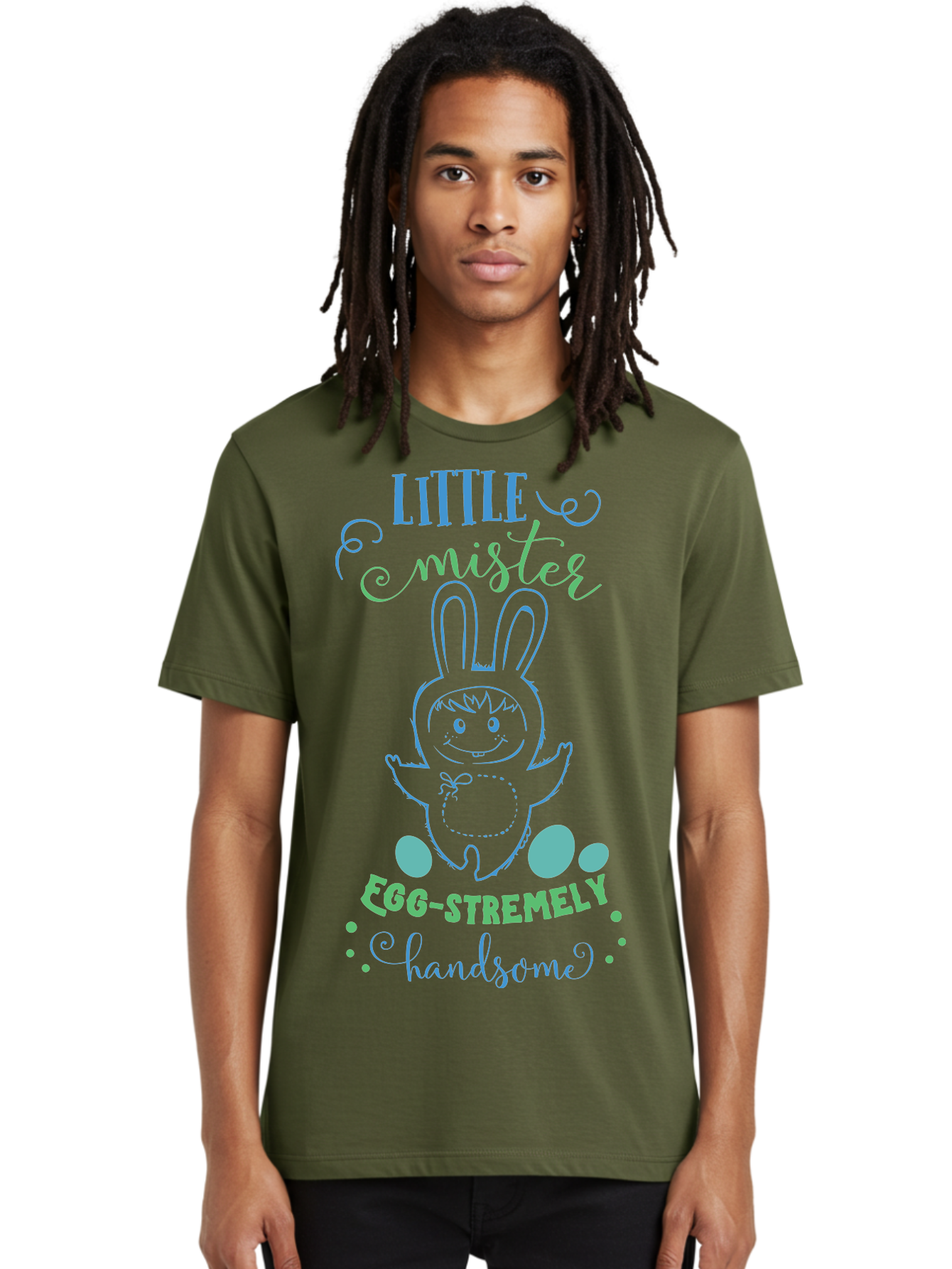 Little-Meepy-Egg-Stremely Men'S Graphic Tee, 100% Cotton, Comfortable Casual Summer Wear, Machine Washable, Easter Bunny, Cute Cartoon Character, Funny Bunny, Easter Eggs, Egg-Stremely Handsome, Little Bunny, Adorable Design, Bunny Love, Aac955 16