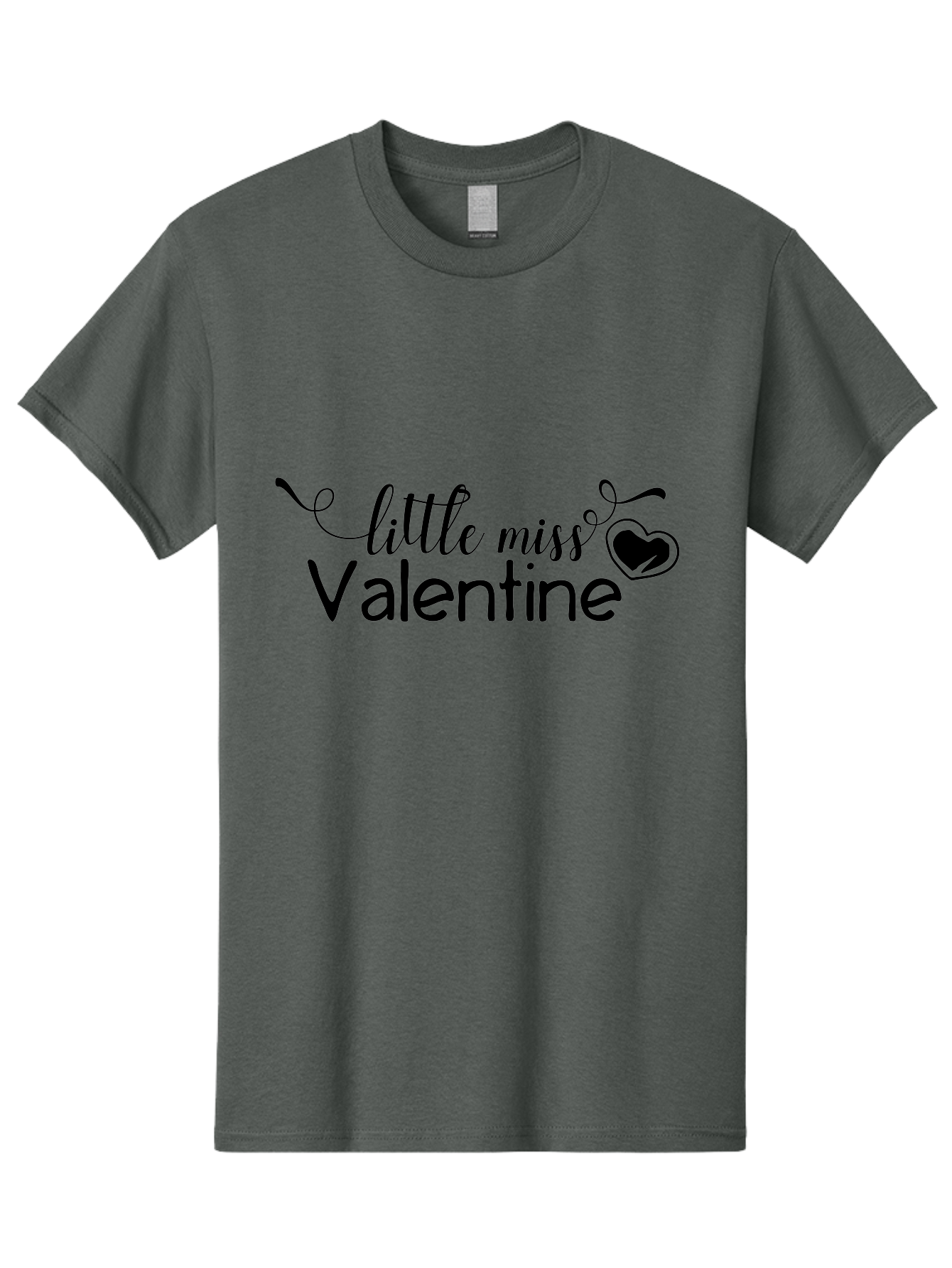 Little-Miss-Valentine Men'S Graphic Tee, 100% Cotton, Comfortable Casual Summer Wear, Machine Washable, Valentine'S Day Graphic, Little Miss Valentine Text, Heart Decoration, Love Symbol, Black Font, Cute Design, Valentine'S Day Cards, Aac958 3