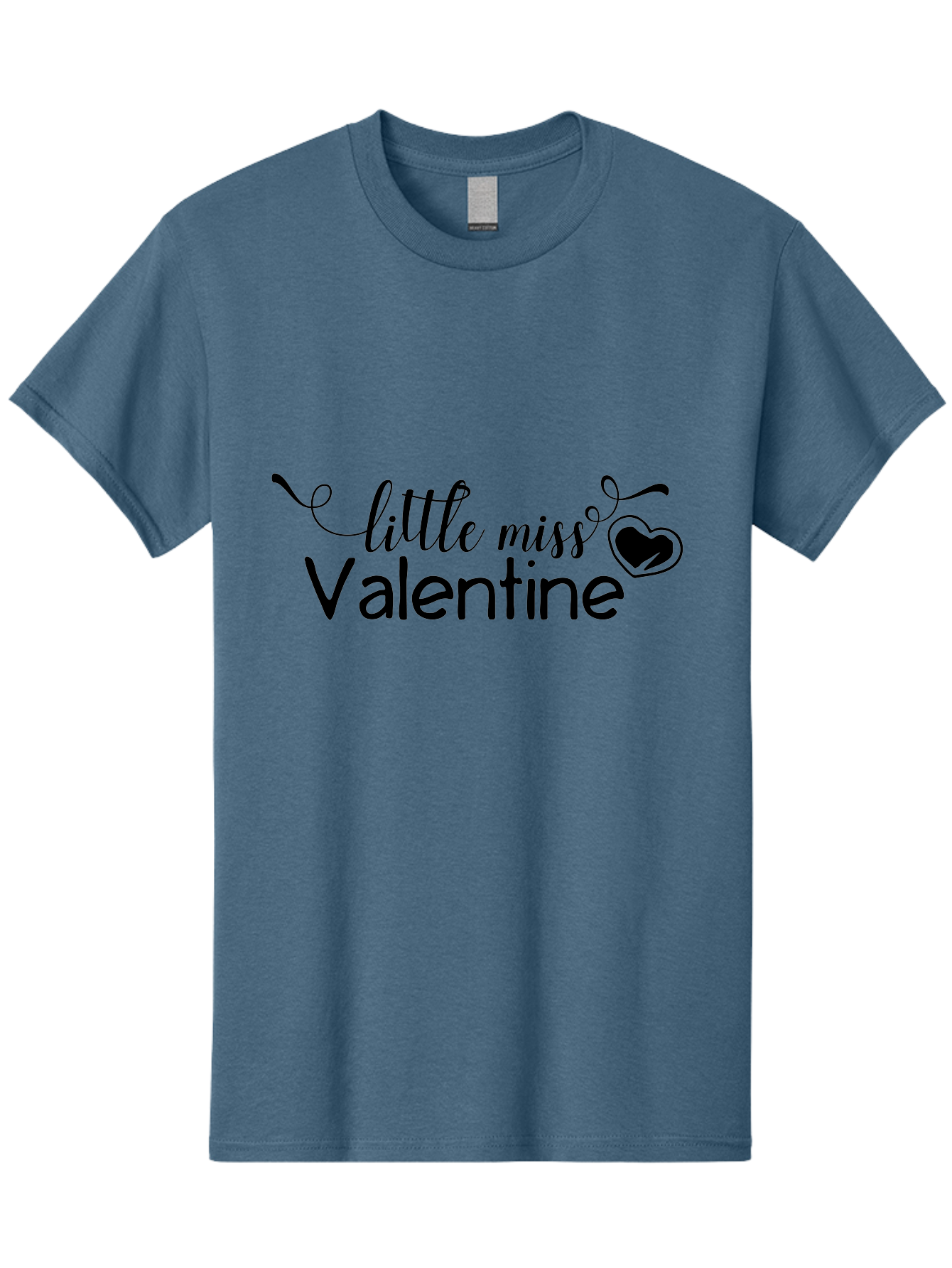 Little-Miss-Valentine Men'S Graphic Tee, 100% Cotton, Comfortable Casual Summer Wear, Machine Washable, Valentine'S Day Graphic, Little Miss Valentine Text, Heart Decoration, Love Symbol, Black Font, Cute Design, Valentine'S Day Cards, Aac958 9