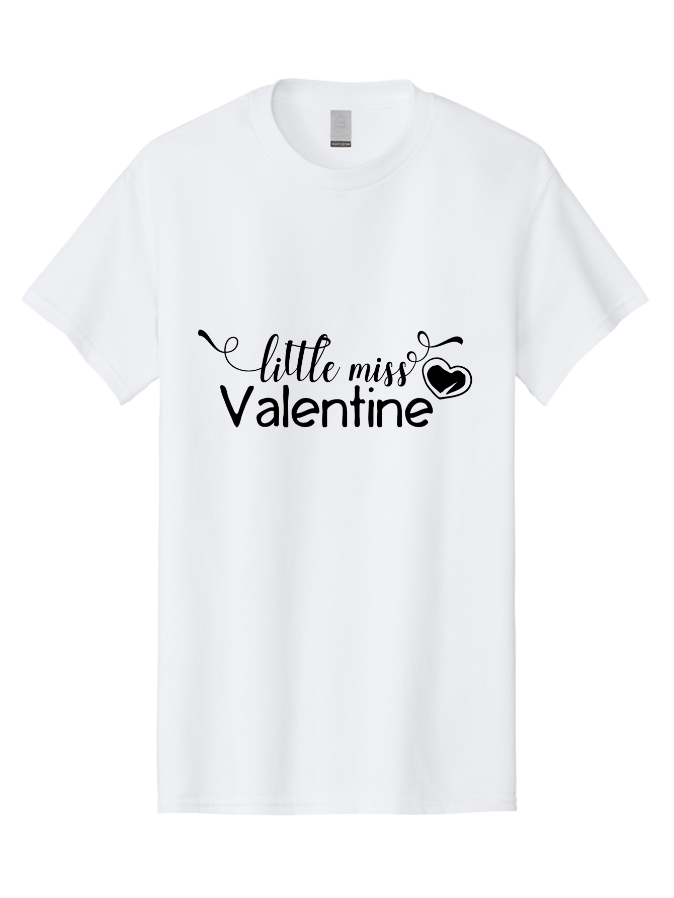 Little-Miss-Valentine Men'S Graphic Tee, 100% Cotton, Comfortable Casual Summer Wear, Machine Washable, Valentine'S Day Graphic, Little Miss Valentine Text, Heart Decoration, Love Symbol, Black Font, Cute Design, Valentine'S Day Cards, Aac958 11