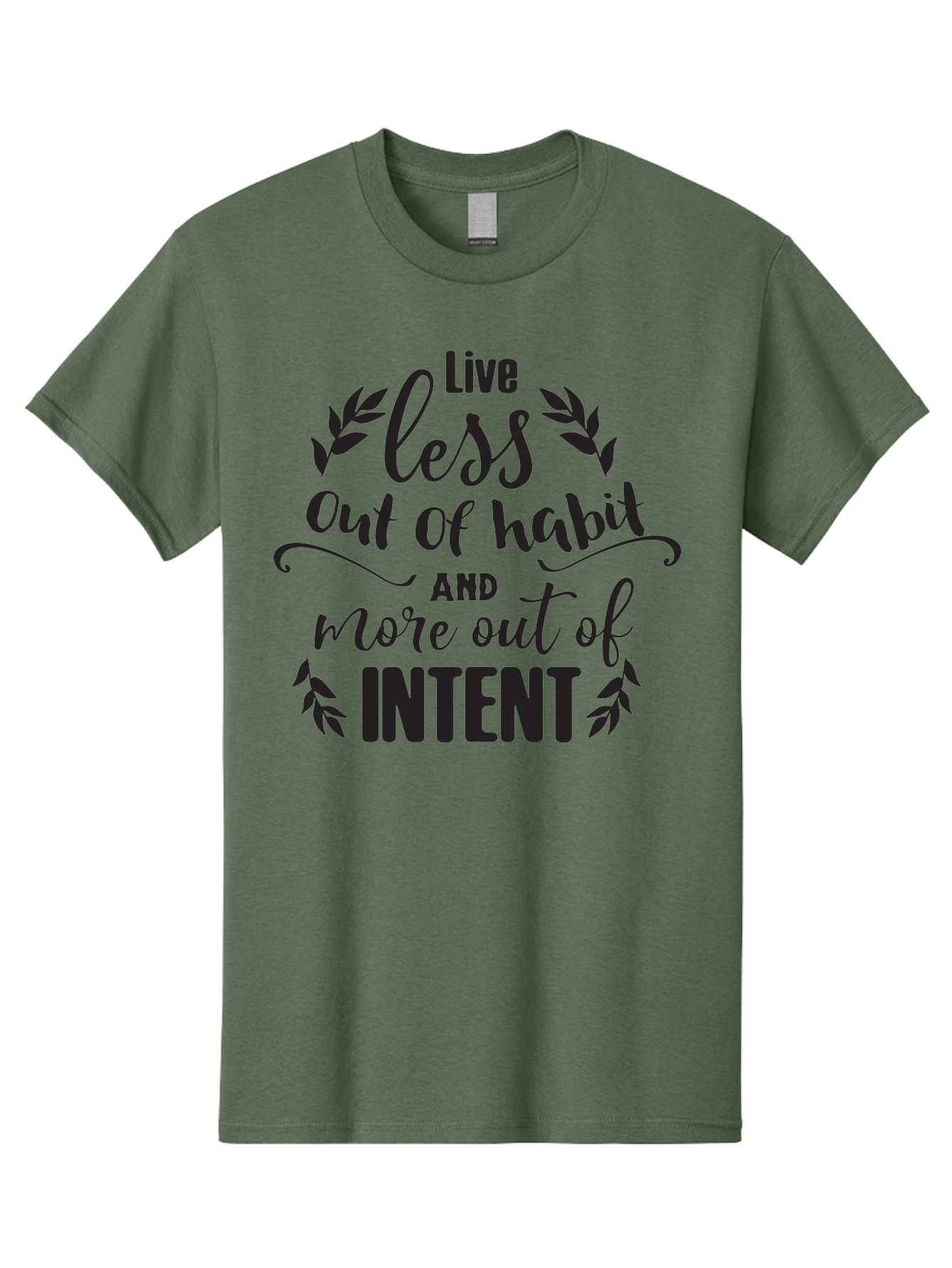 Live-Less-Out-Of-Habit-And-More-Out-Of-Intent Men'S Graphic Tee, 100% Cotton, Comfortable Casual Summer Wear, Machine Washable, Motivational Quote, Inspirational Words, Live With Intent, Positive Affirmation, Self-Improvement, Mindfulness, Aac963 3