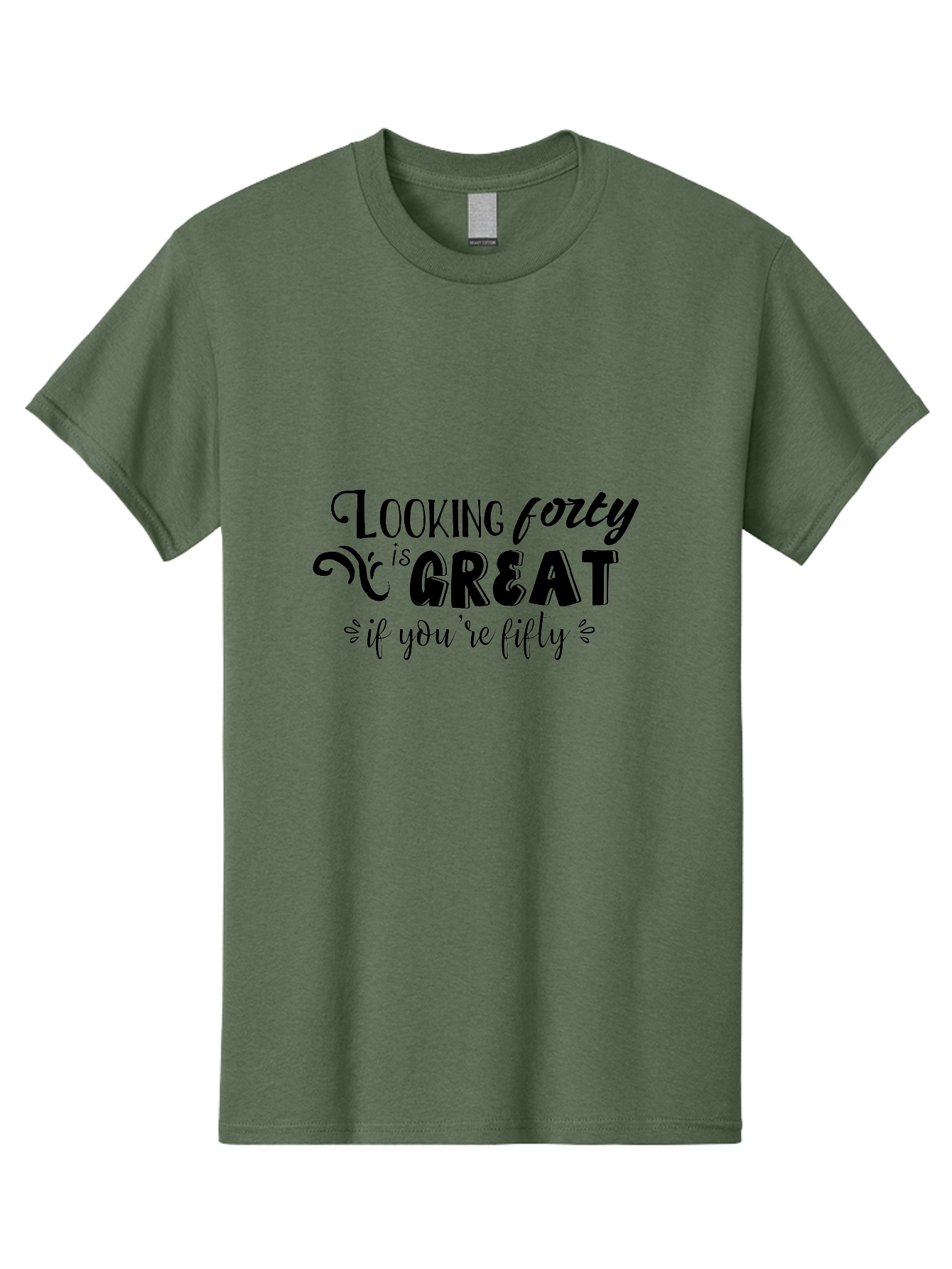 Looking-Forty-Is-Great Men'S Graphic Tee, 100% Cotton, Comfortable Casual Summer Wear, Machine Washable, Funny Quotes, Age Is Just A Number, Humor, Witty Sayings, Funny T-Shirts, Sarcastic Quotes, Funny Slogans, Great Designs Aac967 27