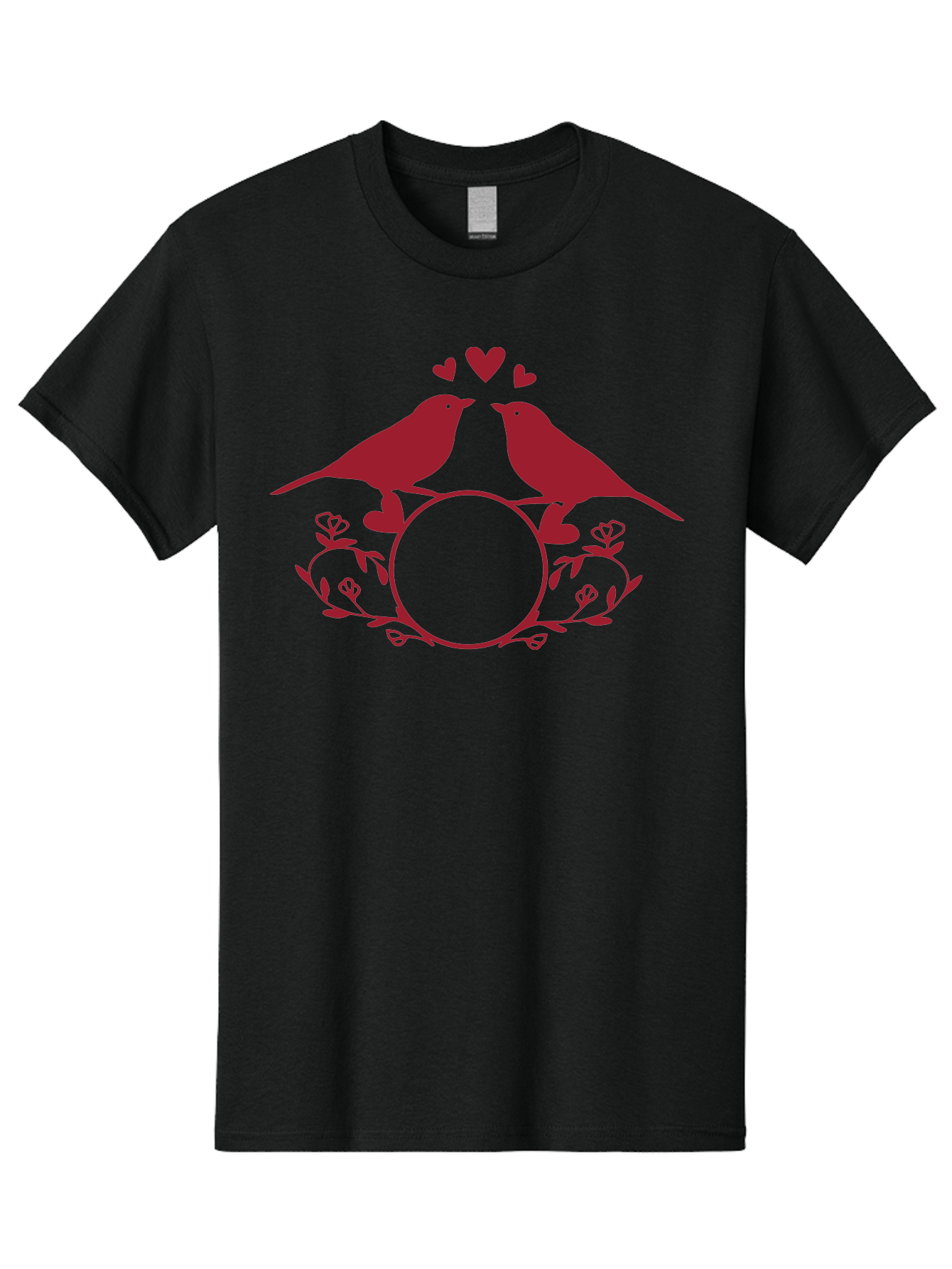 Love-Birds Men'S Graphic Tee, 100% Cotton, Comfortable Casual Summer Wear, Machine Washable, Love Birds Kissing, Heart Shaped Frame, Floral Design, Loving Couple, Romance, Love Birds Together, Tender Moment Aac972 21