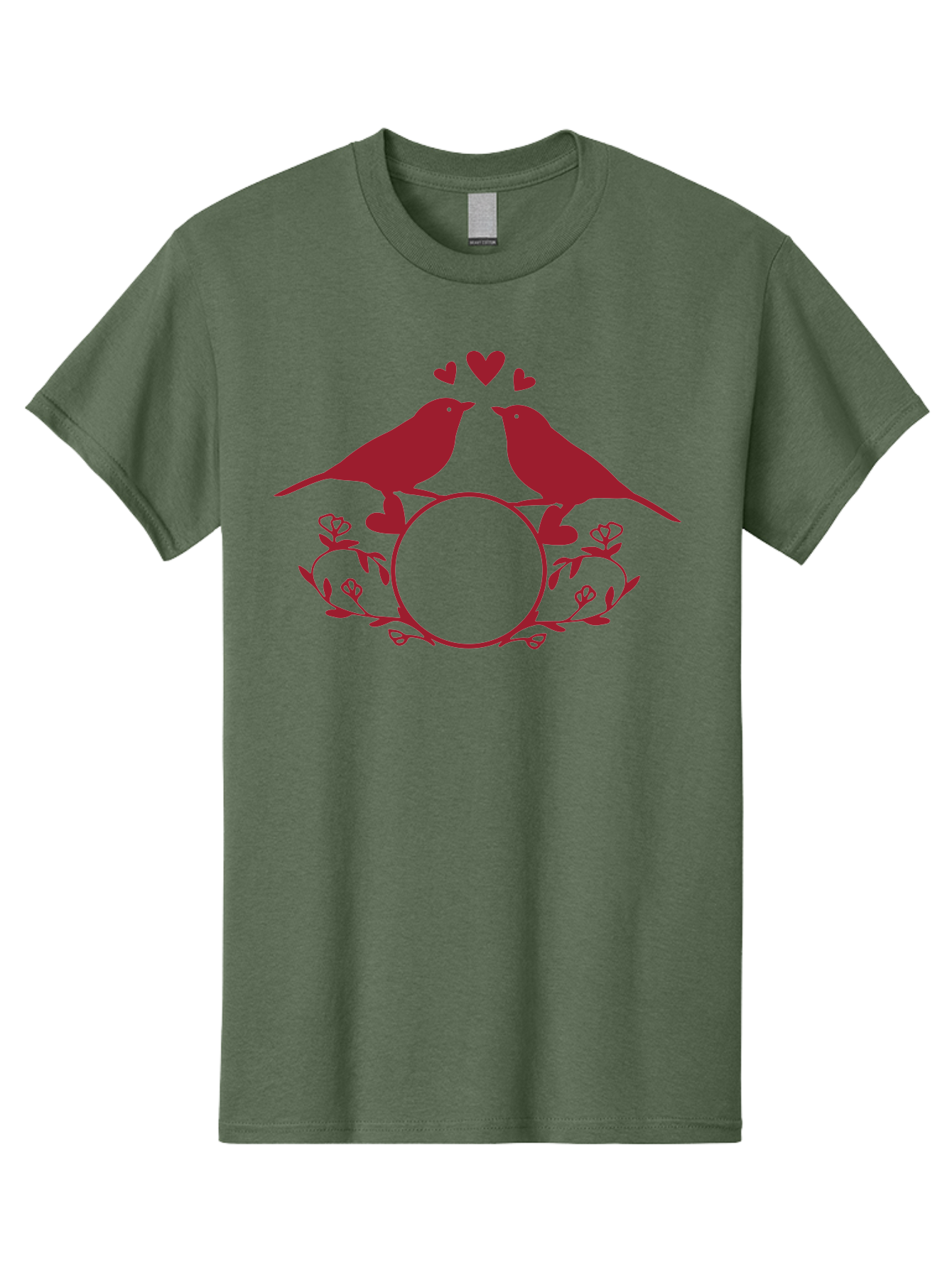 Love-Birds Men'S Graphic Tee, 100% Cotton, Comfortable Casual Summer Wear, Machine Washable, Love Birds Kissing, Heart Shaped Frame, Floral Design, Loving Couple, Romance, Love Birds Together, Tender Moment Aac972 11
