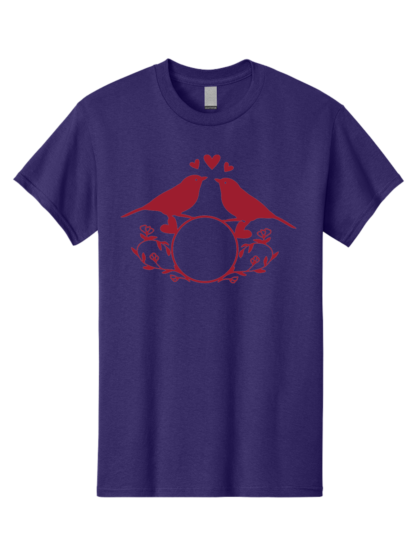 Love-Birds Men'S Graphic Tee, 100% Cotton, Comfortable Casual Summer Wear, Machine Washable, Love Birds Kissing, Heart Shaped Frame, Floral Design, Loving Couple, Romance, Love Birds Together, Tender Moment Aac972 19