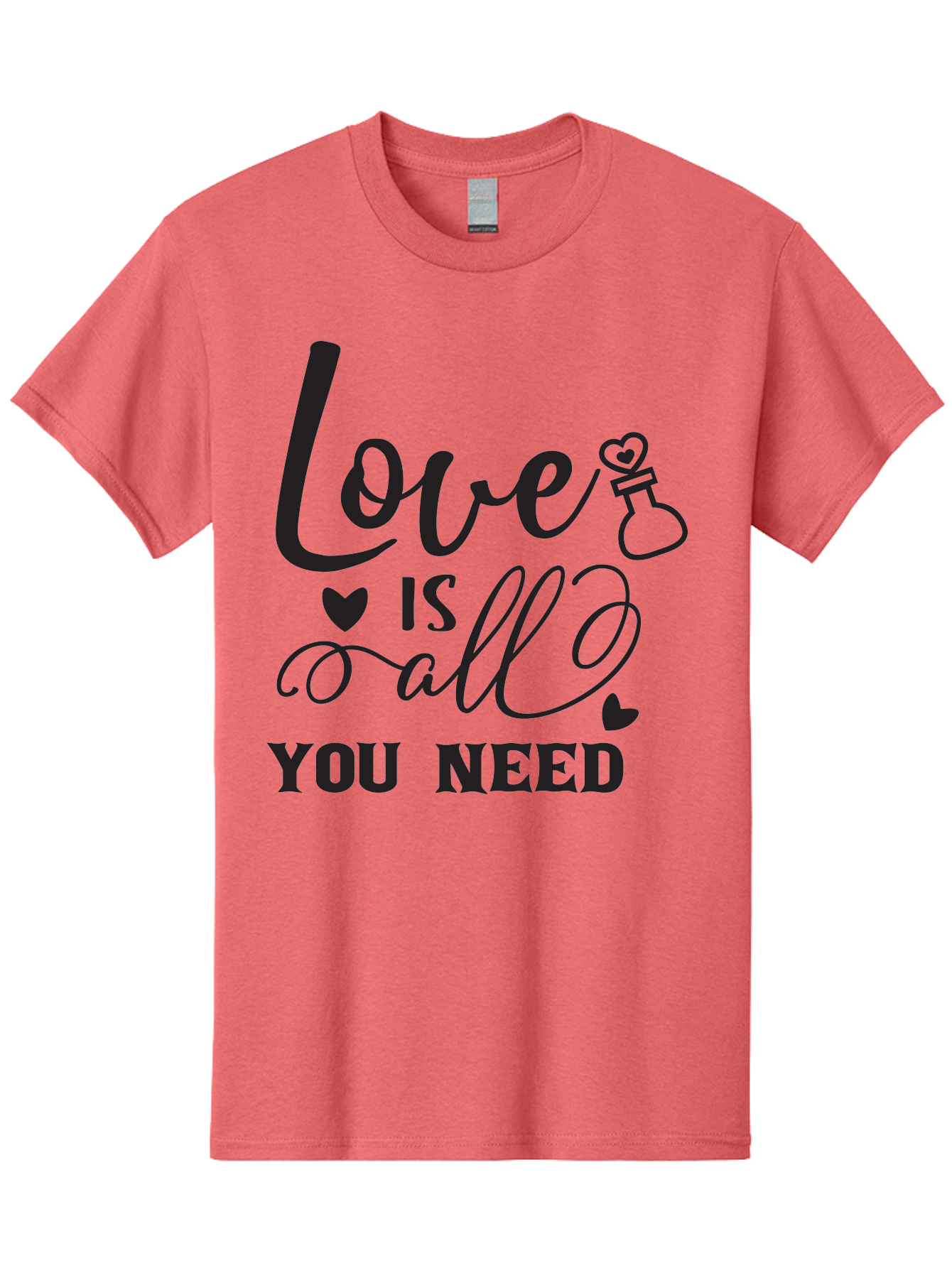 Love-Is-All-You-Need Men'S Graphic Tee, 100% Cotton, Comfortable Casual Summer Wear, Machine Washable, Love Quote, Inspirational Quote, Motivational Phrase, Heart Symbol, Love Potion, Romantic Message, Positive Affirmation, Aac975 5
