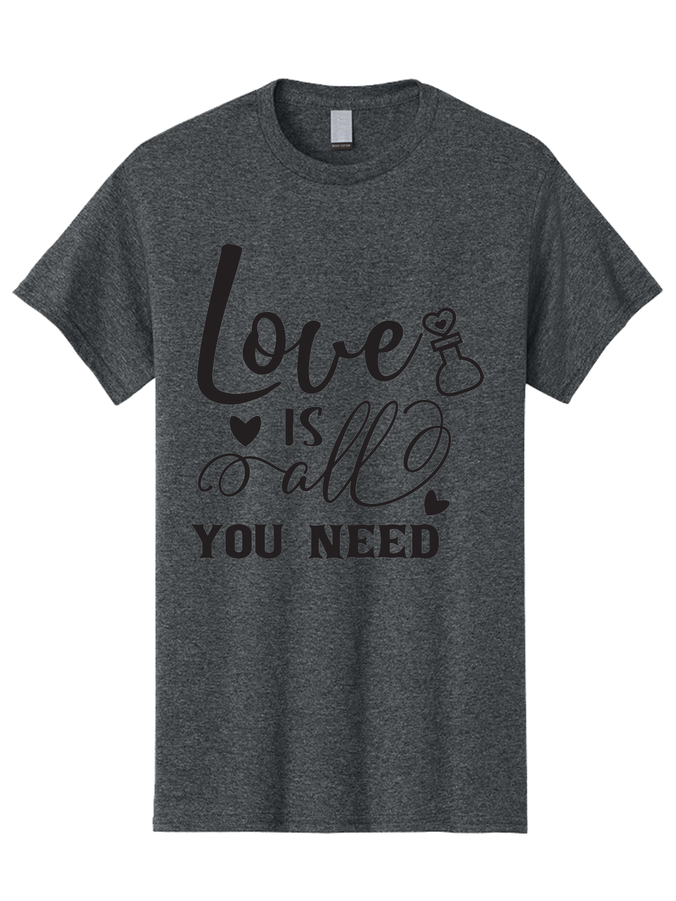 Love-Is-All-You-Need Men'S Graphic Tee, 100% Cotton, Comfortable Casual Summer Wear, Machine Washable, Love Quote, Inspirational Quote, Motivational Phrase, Heart Symbol, Love Potion, Romantic Message, Positive Affirmation, Aac975 7