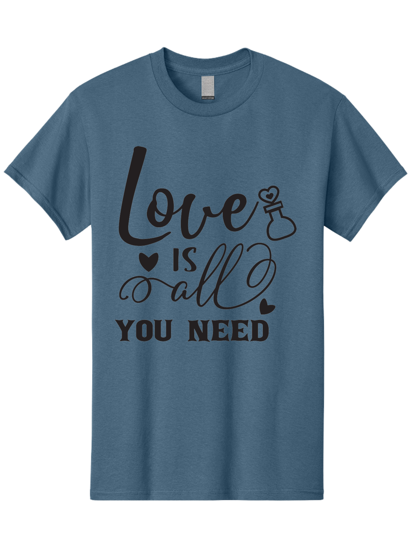 Love-Is-All-You-Need Men'S Graphic Tee, 100% Cotton, Comfortable Casual Summer Wear, Machine Washable, Love Quote, Inspirational Quote, Motivational Phrase, Heart Symbol, Love Potion, Romantic Message, Positive Affirmation, Aac975 13