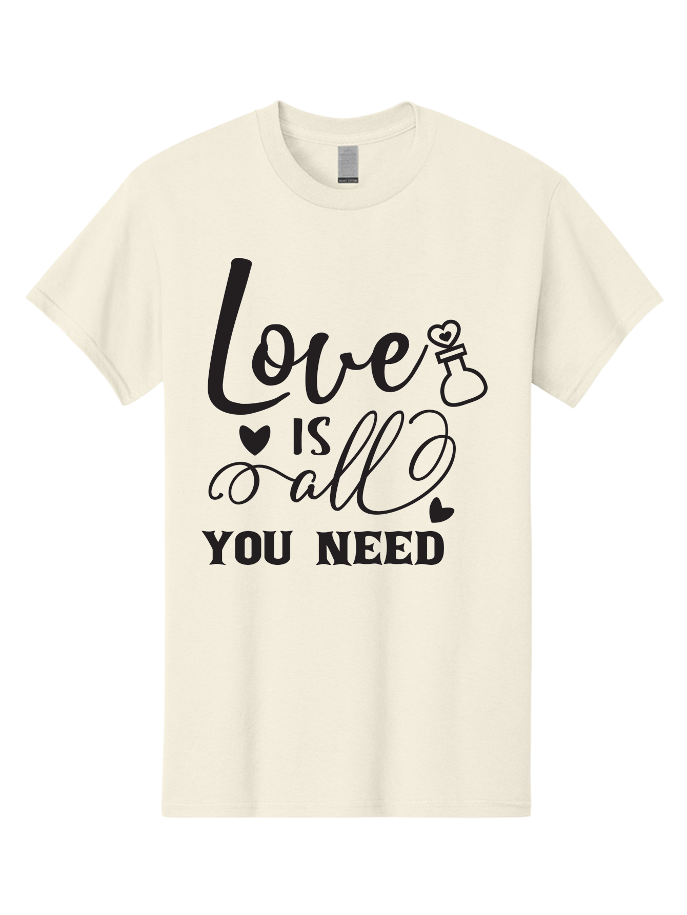 Love-Is-All-You-Need Men'S Graphic Tee, 100% Cotton, Comfortable Casual Summer Wear, Machine Washable, Love Quote, Inspirational Quote, Motivational Phrase, Heart Symbol, Love Potion, Romantic Message, Positive Affirmation, Aac975 21