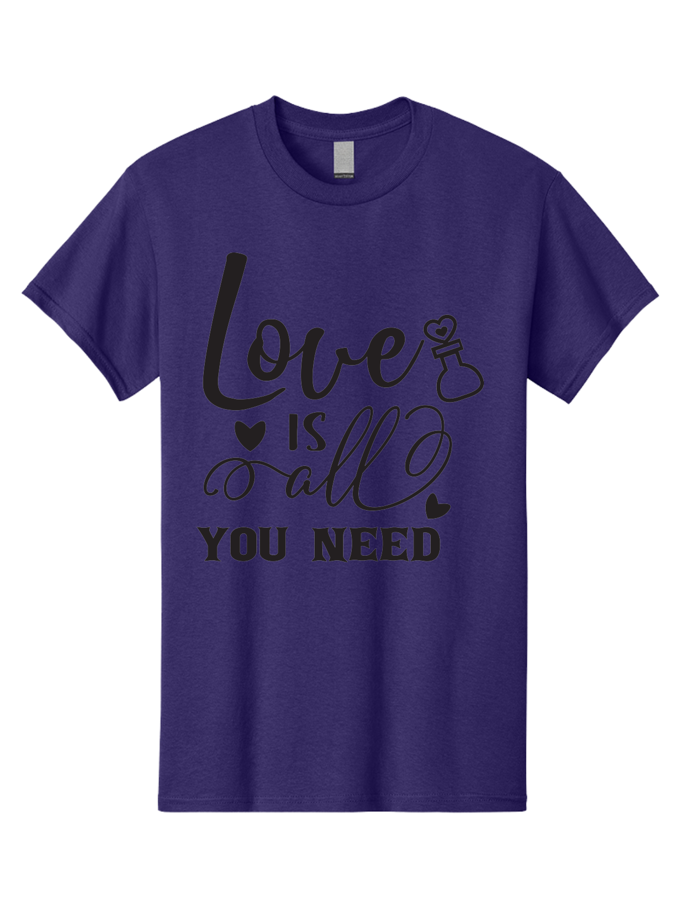 Love-Is-All-You-Need Men'S Graphic Tee, 100% Cotton, Comfortable Casual Summer Wear, Machine Washable, Love Quote, Inspirational Quote, Motivational Phrase, Heart Symbol, Love Potion, Romantic Message, Positive Affirmation, Aac975 27