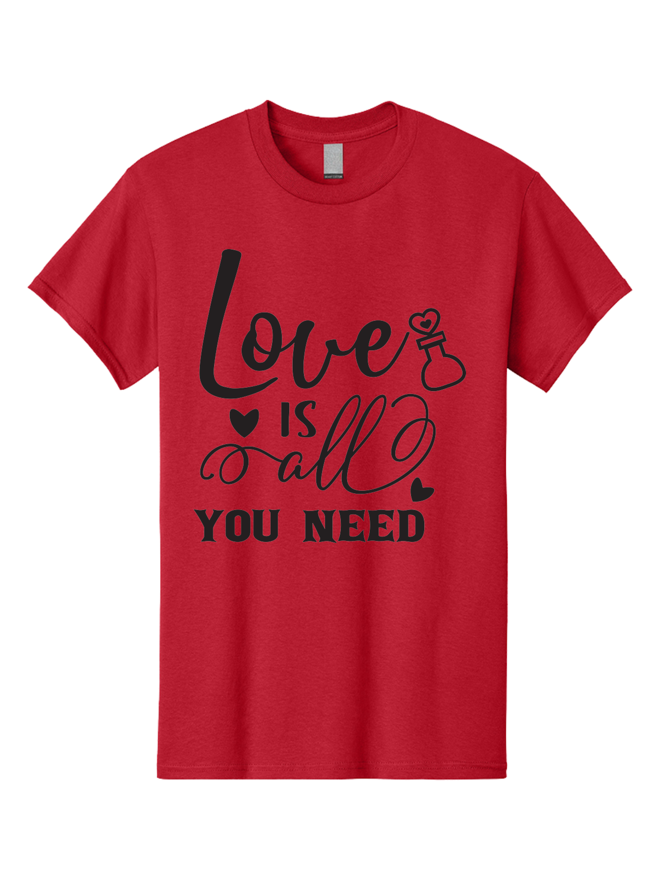 Love-Is-All-You-Need Men'S Graphic Tee, 100% Cotton, Comfortable Casual Summer Wear, Machine Washable, Love Quote, Inspirational Quote, Motivational Phrase, Heart Symbol, Love Potion, Romantic Message, Positive Affirmation, Aac975 19
