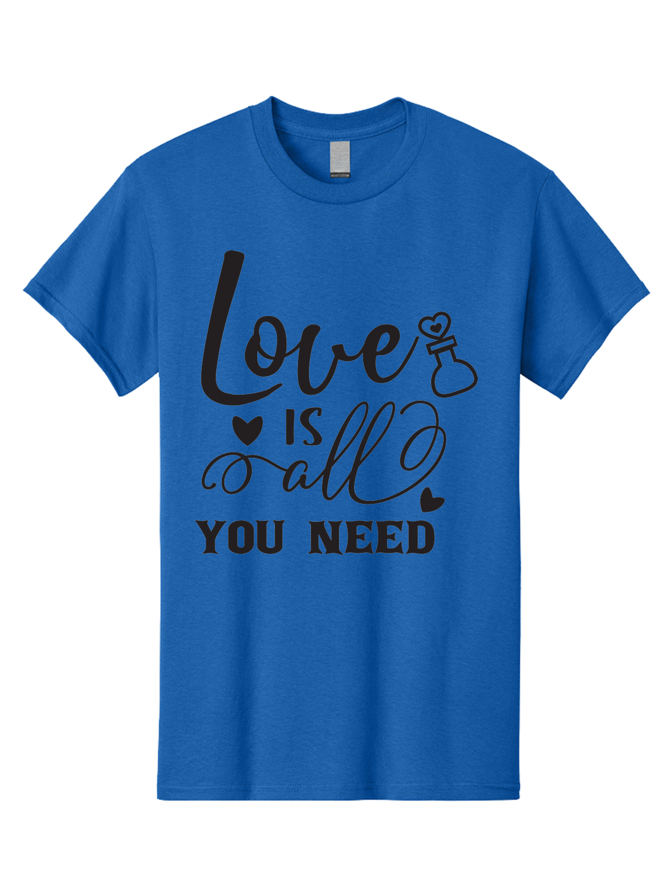 Love-Is-All-You-Need Men'S Graphic Tee, 100% Cotton, Comfortable Casual Summer Wear, Machine Washable, Love Quote, Inspirational Quote, Motivational Phrase, Heart Symbol, Love Potion, Romantic Message, Positive Affirmation, Aac975 9