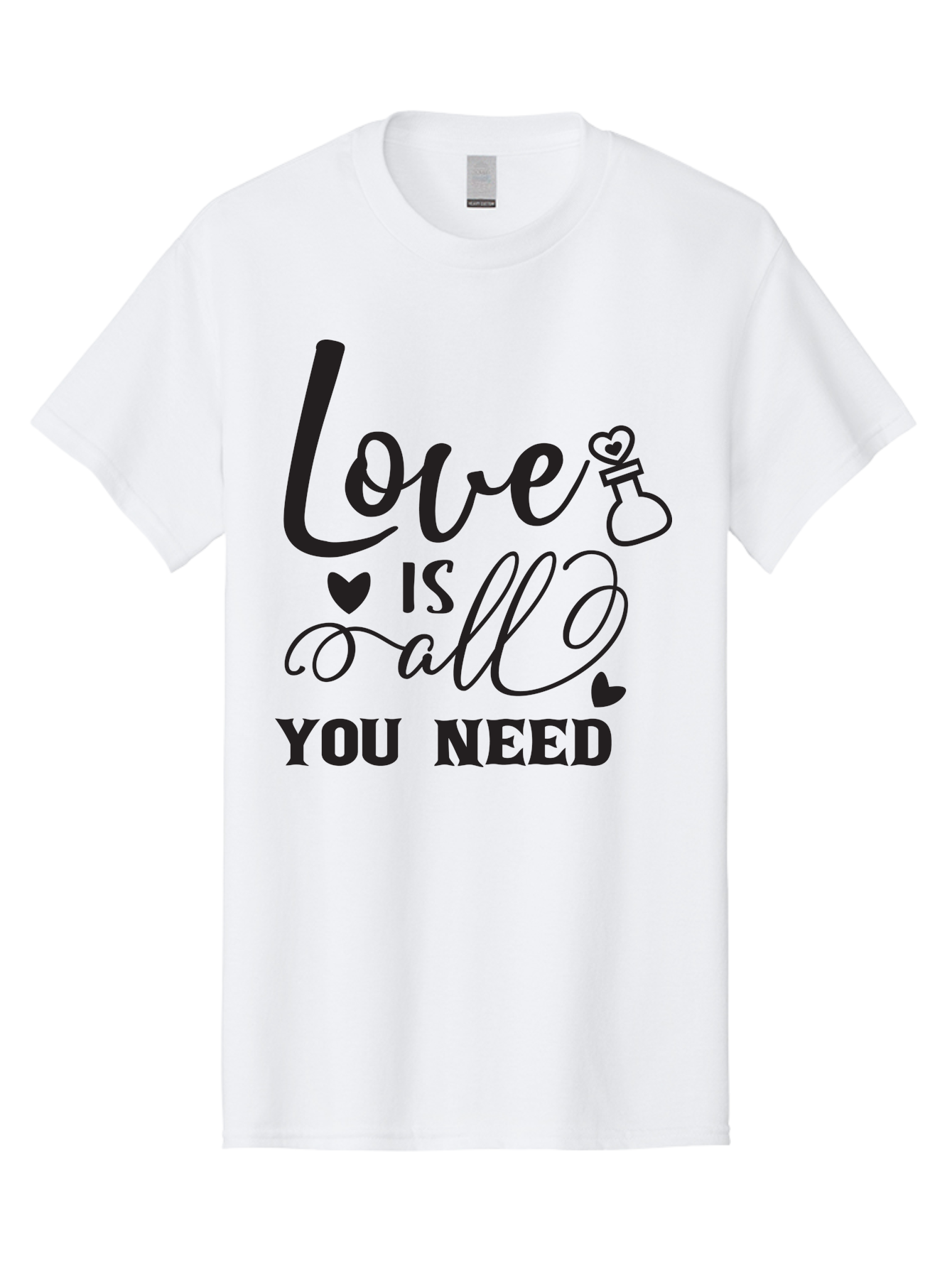 Love-Is-All-You-Need Men'S Graphic Tee, 100% Cotton, Comfortable Casual Summer Wear, Machine Washable, Love Quote, Inspirational Quote, Motivational Phrase, Heart Symbol, Love Potion, Romantic Message, Positive Affirmation, Aac975 15