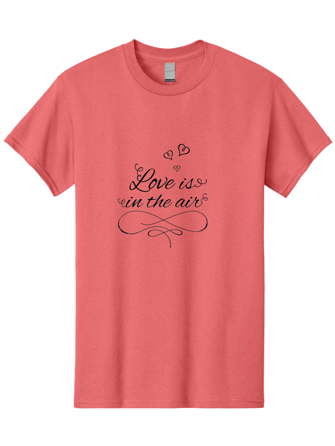 Love-Is-In-The-Air Men'S Graphic Tee, 100% Cotton, Comfortable Casual Summer Wear, Machine Washable, Love Is In The Air, Valentine'S Day Message, Romantic Quote, Calligraphy Style, Swirling Hearts, Whimsical Design, Elegant Typography, Aac976 29