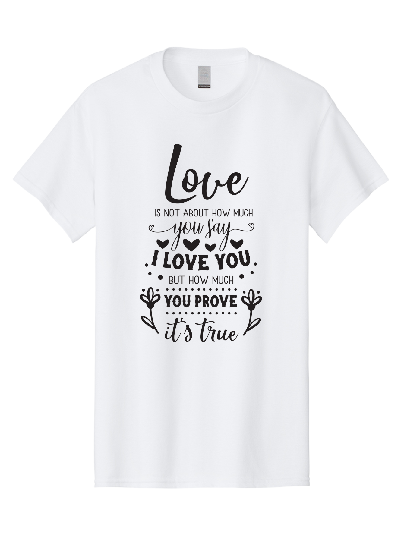 Love-Is-Not-About-How-Much-You-Say Men'S Graphic Tee, 100% Cotton, Comfortable Casual Summer Wear, Machine Washable, Love Quote, True Love, Relationship Goals, Romantic Quote, Heartfelt Message, I Love You, Prove Your Love, Love Is True Aac977 19