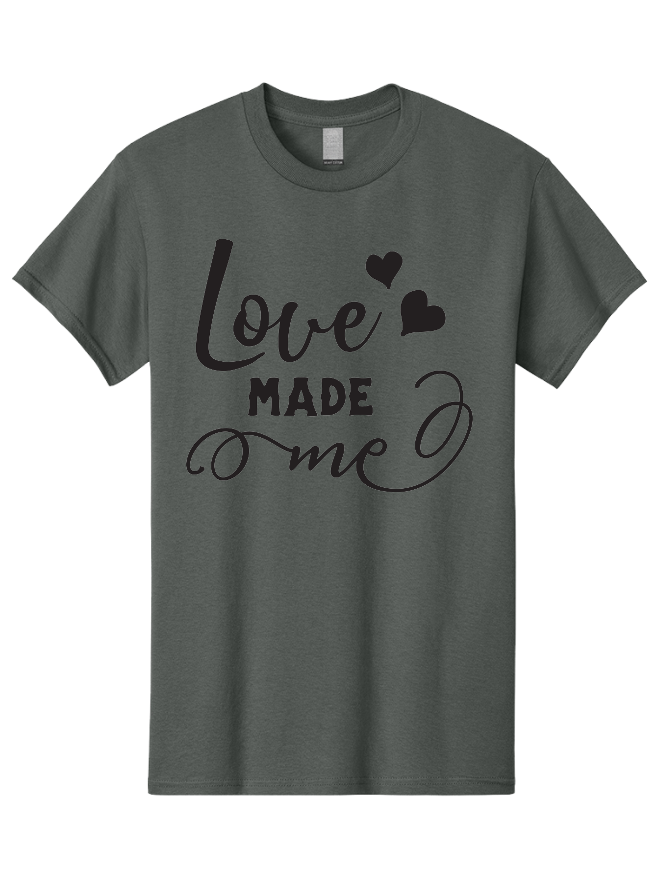 Love-Made-Me Men'S Graphic Tee, 100% Cotton, Comfortable Casual Summer Wear, Machine Washable, Love Quote, Heartwarming Phrase, Love Made Me, Inspirational Text, Black Text, Cursive Font, Heart Symbols, Love Message, Affectionate Words Aac979 13
