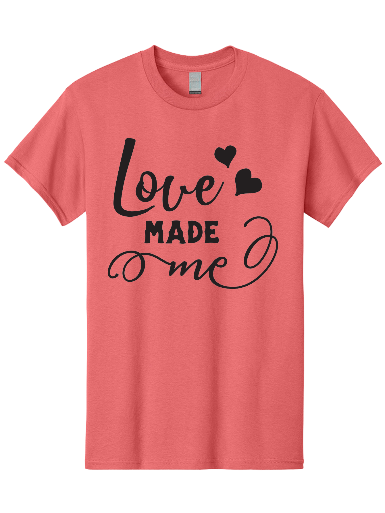Love-Made-Me Men'S Graphic Tee, 100% Cotton, Comfortable Casual Summer Wear, Machine Washable, Love Quote, Heartwarming Phrase, Love Made Me, Inspirational Text, Black Text, Cursive Font, Heart Symbols, Love Message, Affectionate Words Aac979 27
