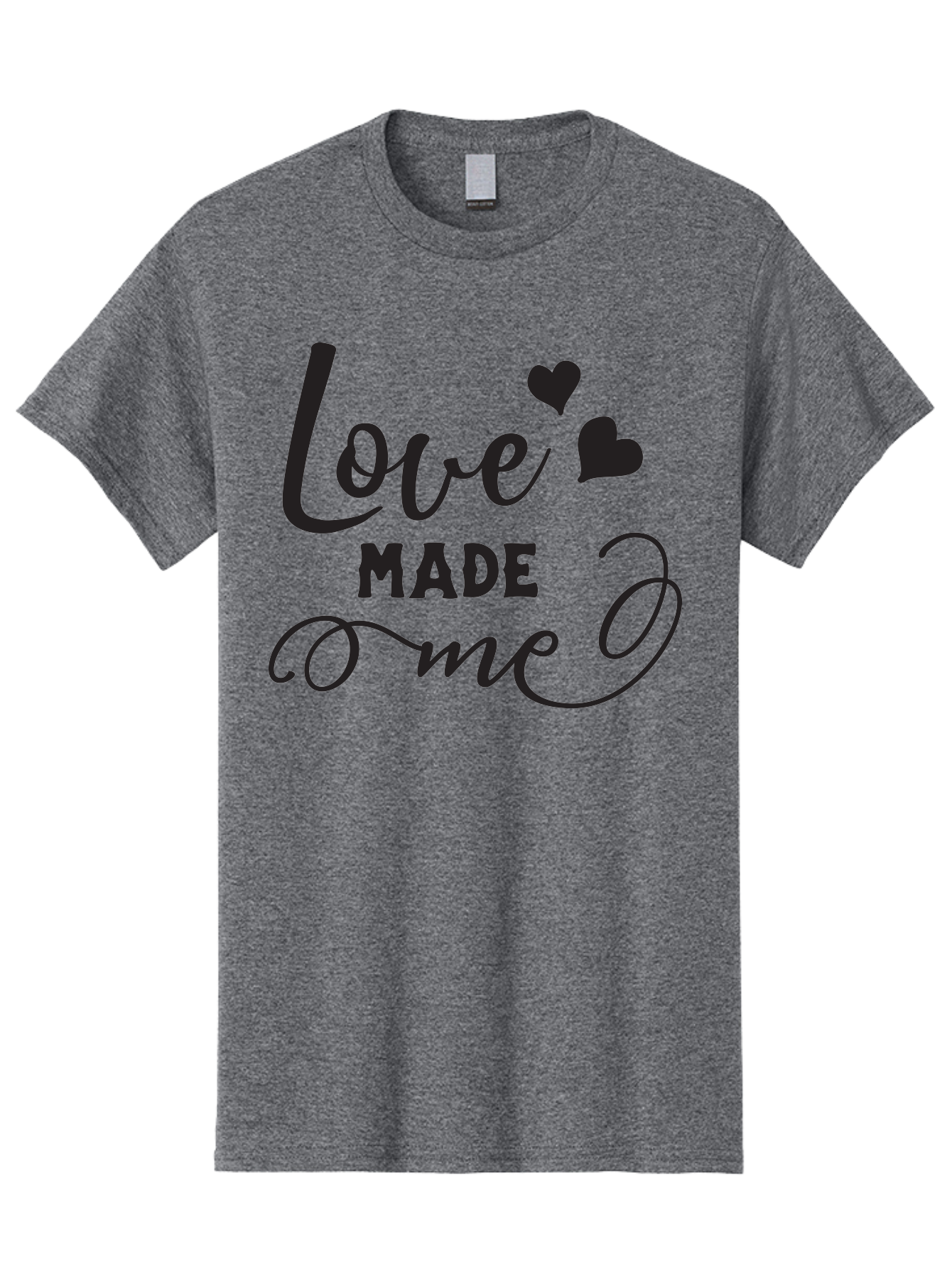 Love-Made-Me Men'S Graphic Tee, 100% Cotton, Comfortable Casual Summer Wear, Machine Washable, Love Quote, Heartwarming Phrase, Love Made Me, Inspirational Text, Black Text, Cursive Font, Heart Symbols, Love Message, Affectionate Words Aac979 23
