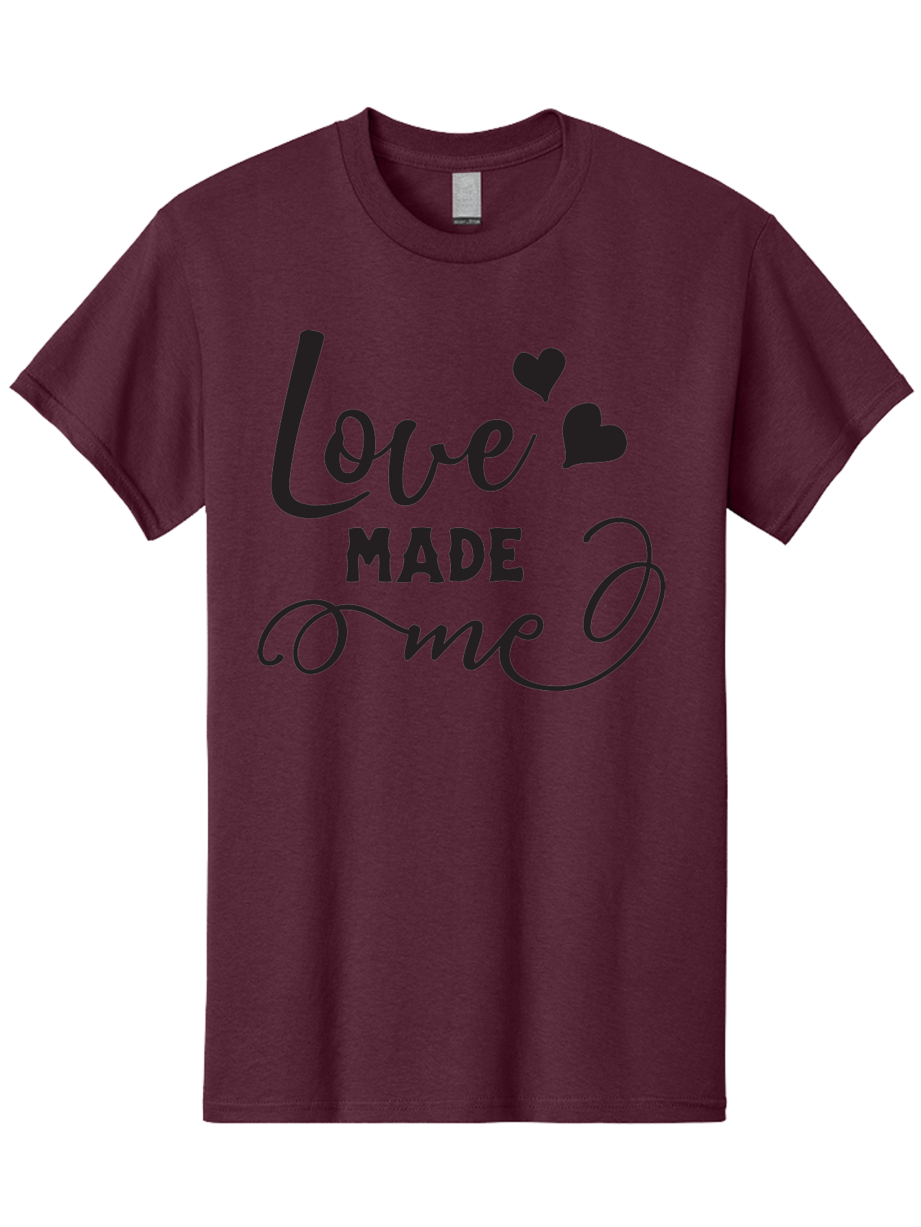 Love-Made-Me Men'S Graphic Tee, 100% Cotton, Comfortable Casual Summer Wear, Machine Washable, Love Quote, Heartwarming Phrase, Love Made Me, Inspirational Text, Black Text, Cursive Font, Heart Symbols, Love Message, Affectionate Words Aac979 5